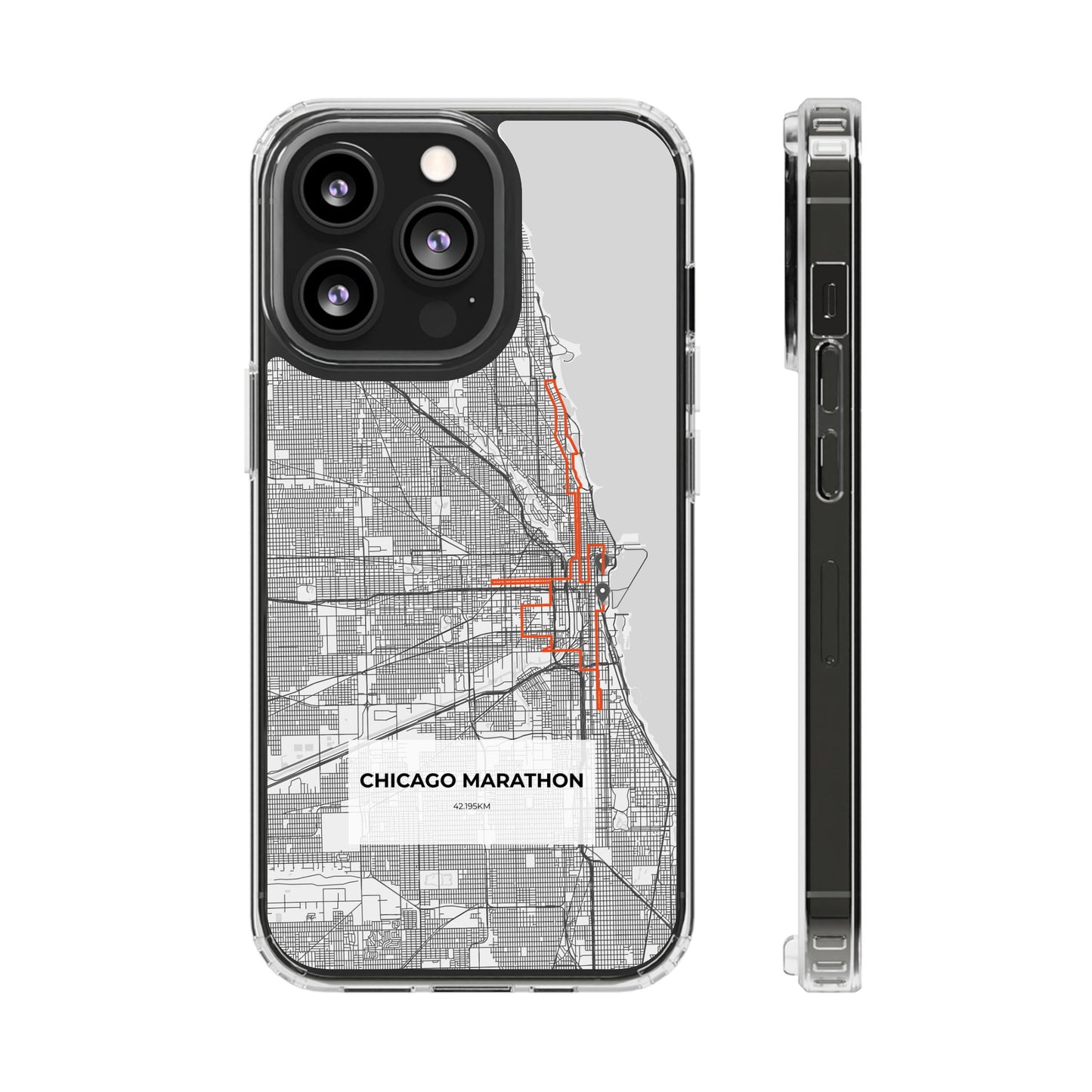 Chicago Marathon Route Magnetic Clear Impact-Resistant Phone Case