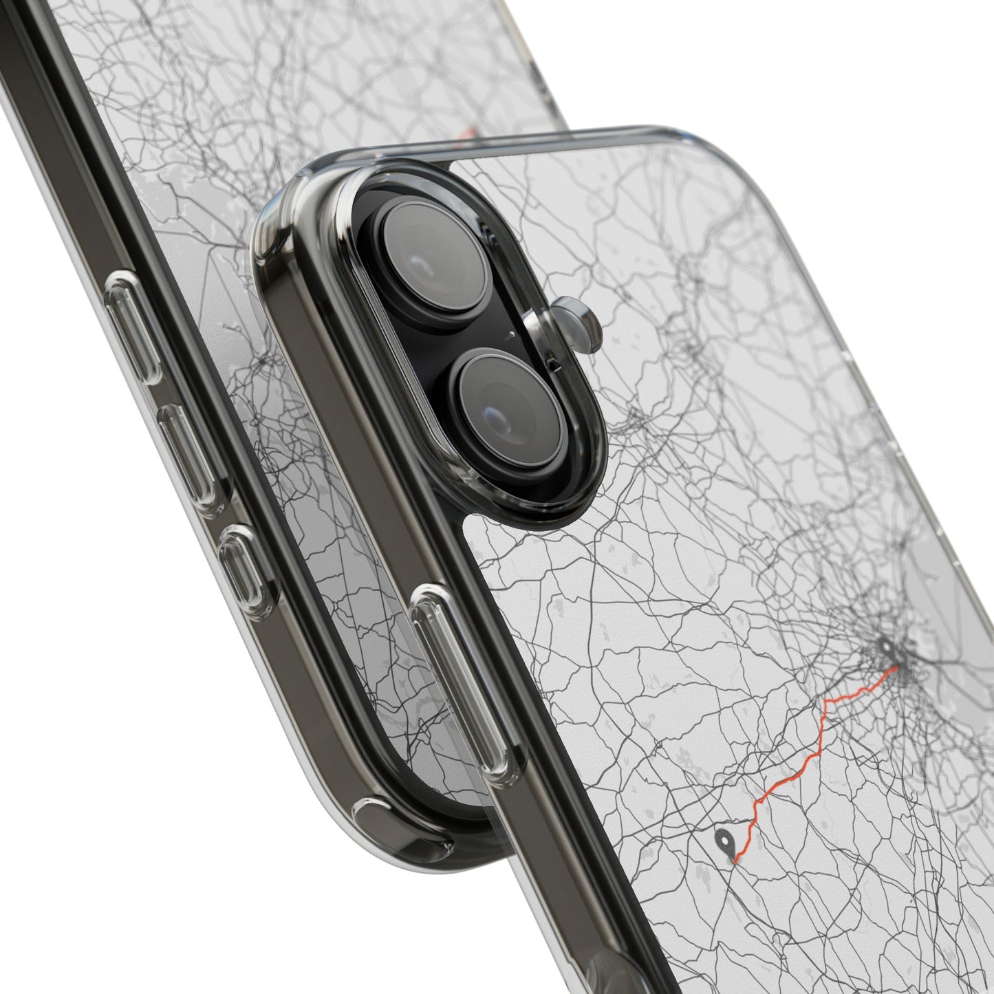 Boston Marathon Route Clear Impact-Resistant Phone Case