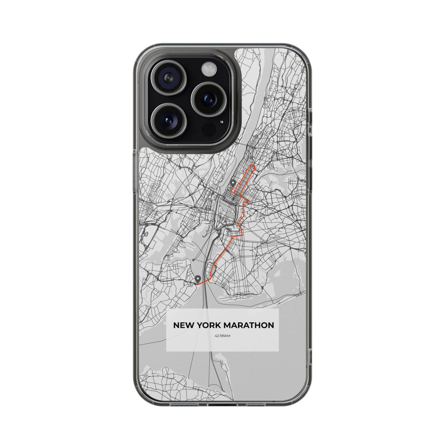 New York Marathon Route Clear Impact-Resistant Phone Case