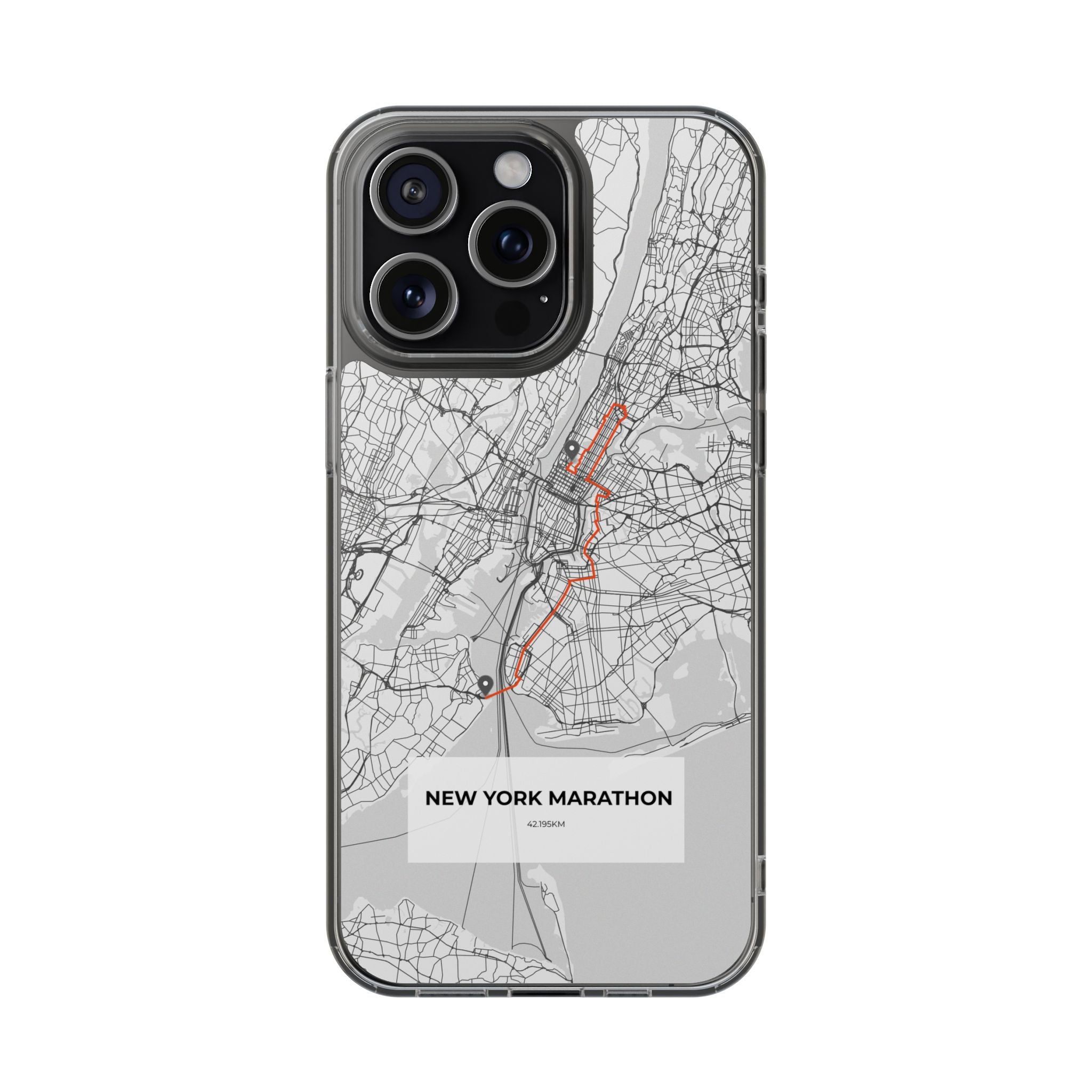New York Marathon Route Clear Impact-Resistant Phone Case
