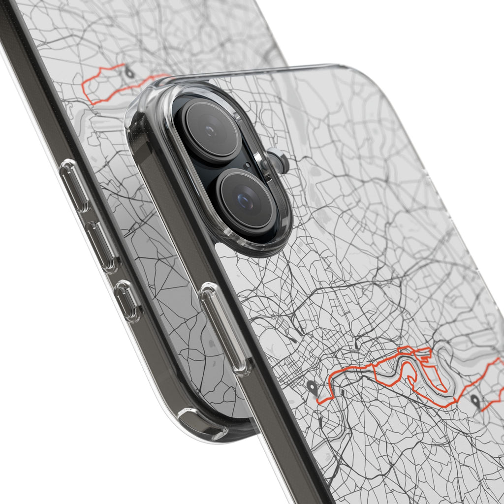 London Marathon Route Clear Impact-Resistant Phone Case