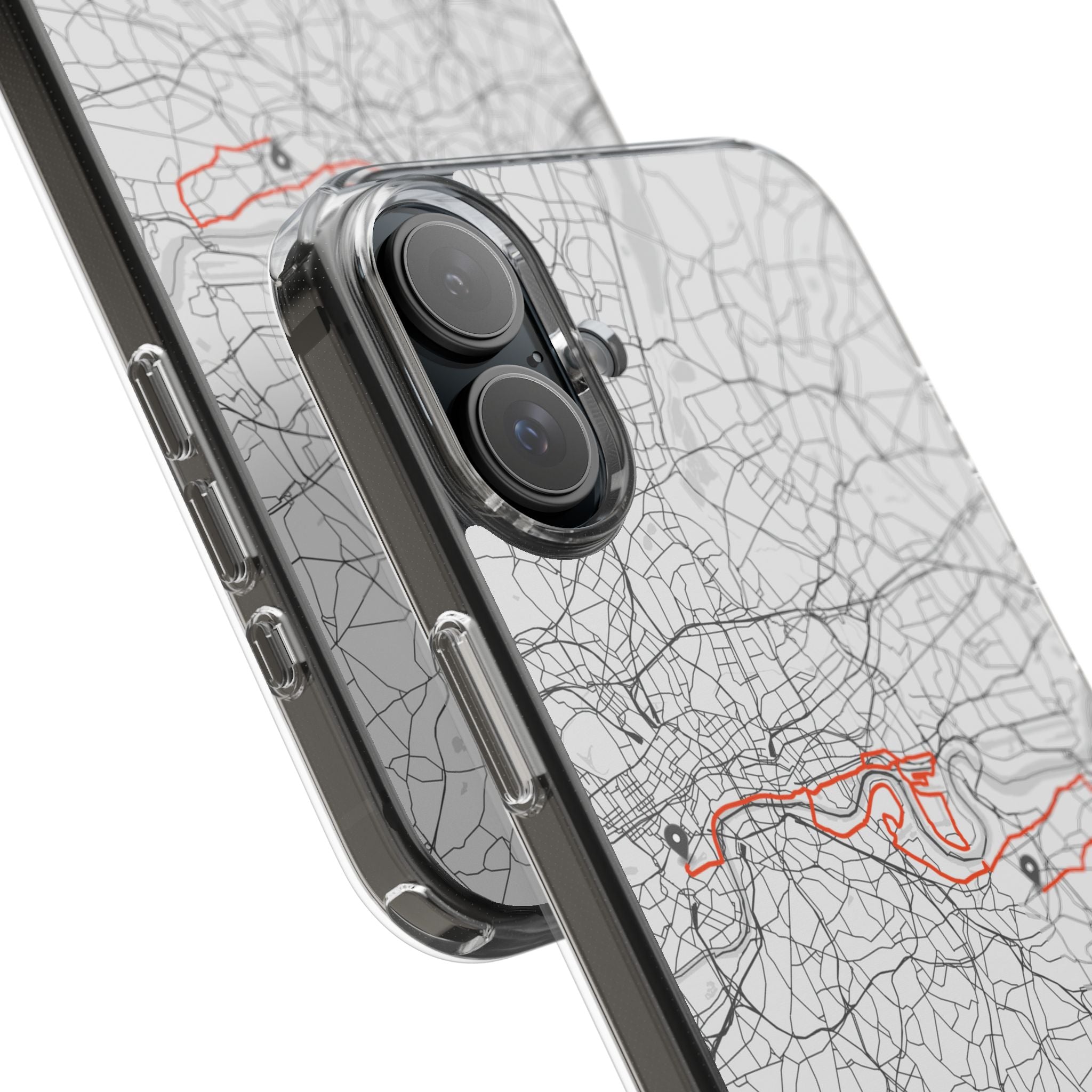 London Marathon Route Clear Impact-Resistant Phone Case