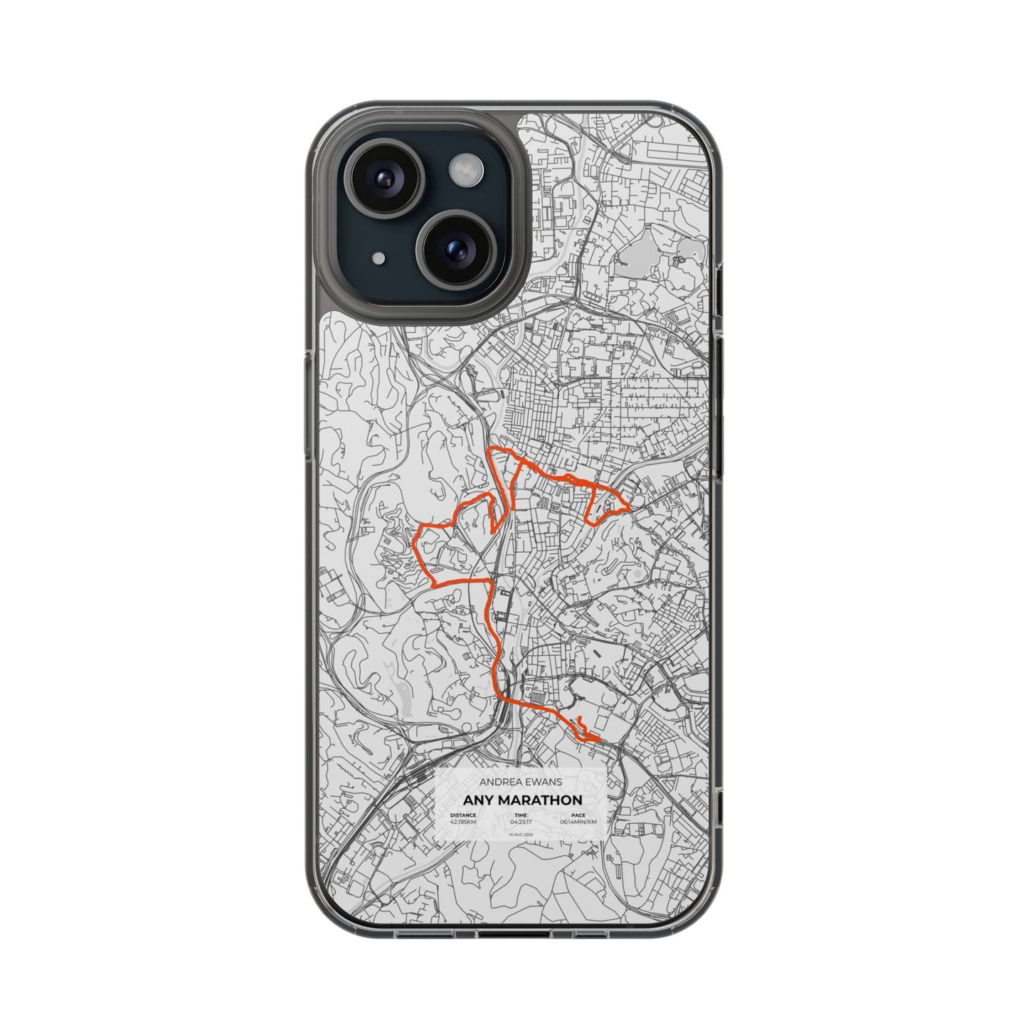 Customized Marathon Route Magnetic Clear Impact-Resistant Phone Case