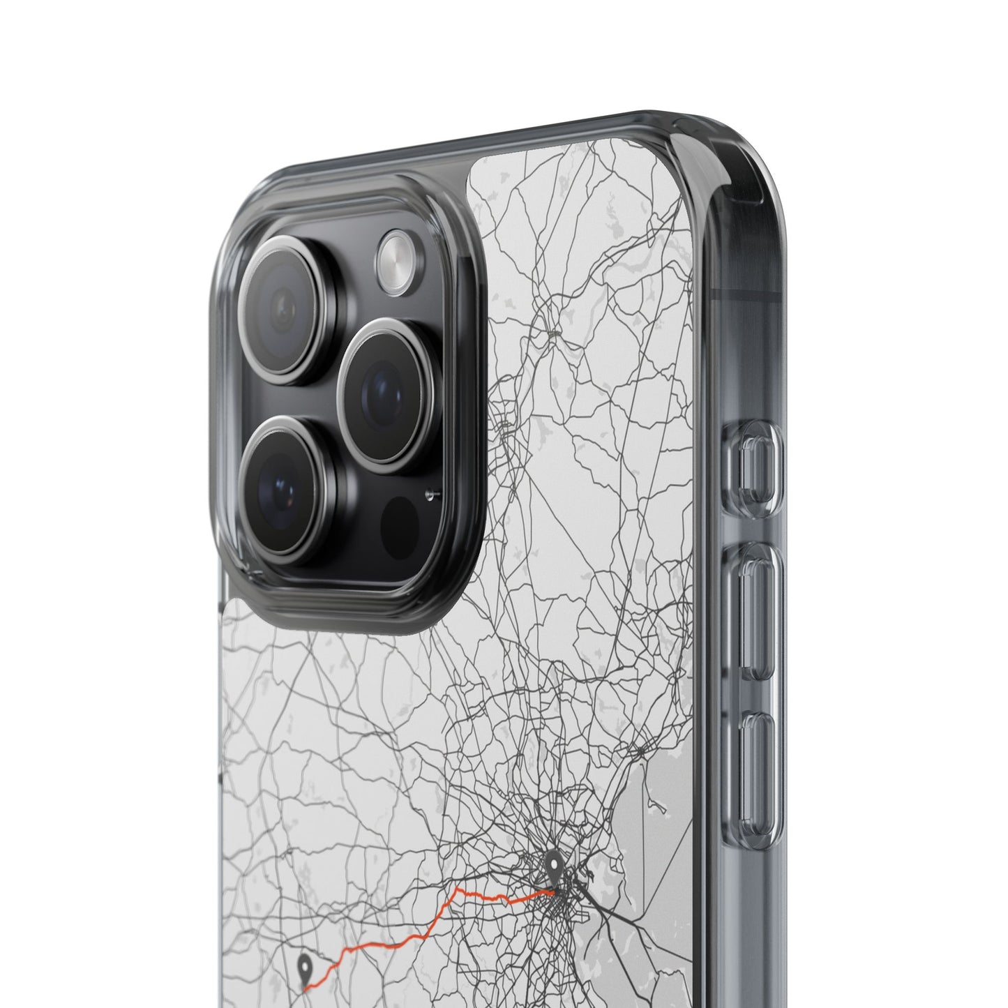 Boston Marathon Route Clear Impact-Resistant Phone Case