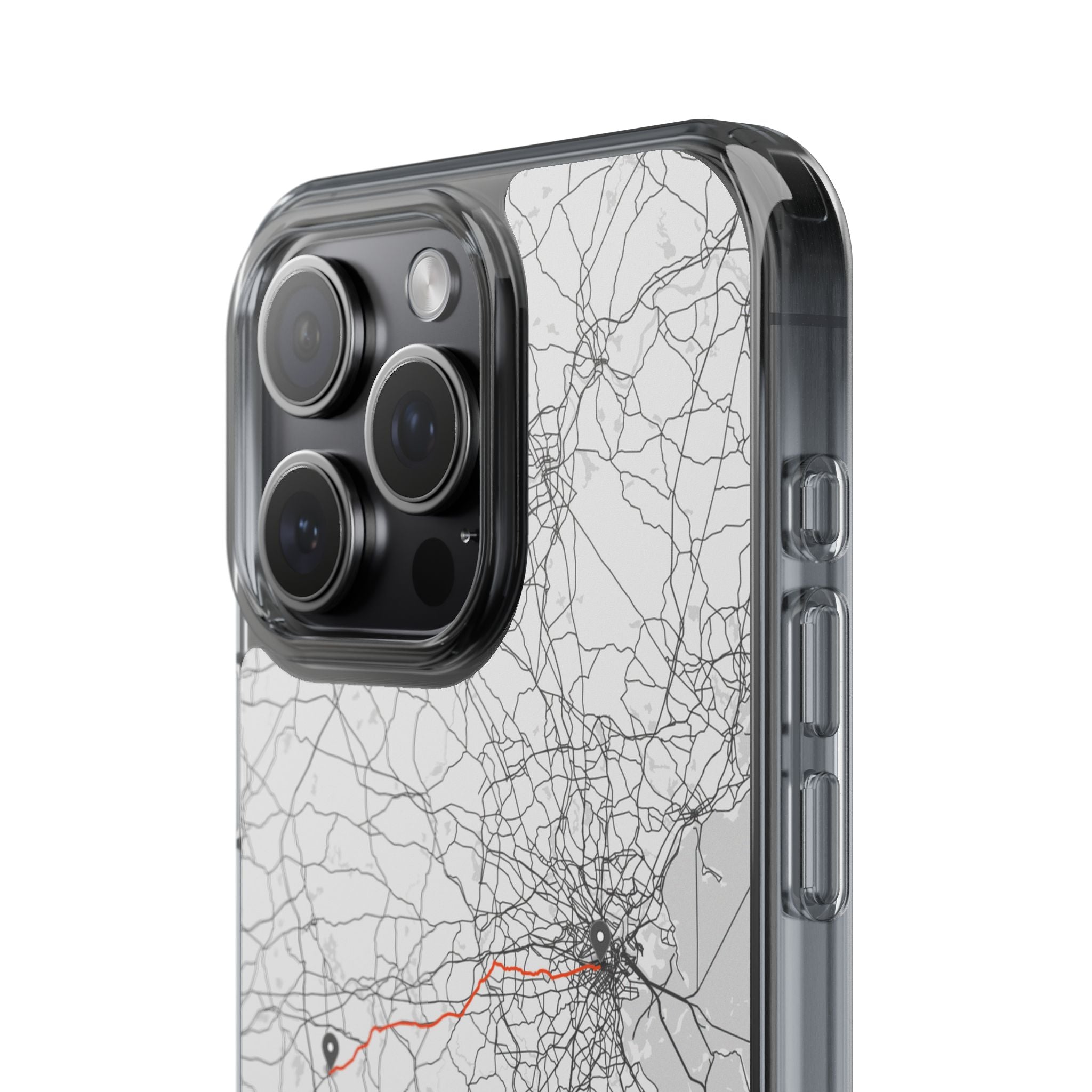 Boston Marathon Route Clear Impact-Resistant Phone Case