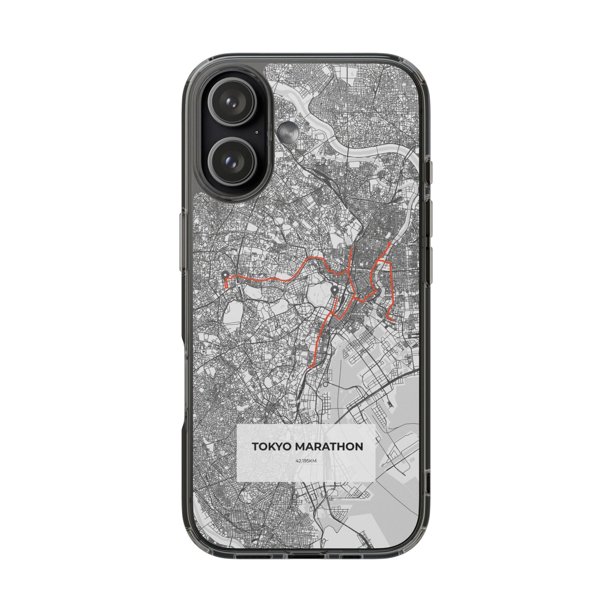 Tokyo Marathon Route Clear Impact-Resistant Phone Case