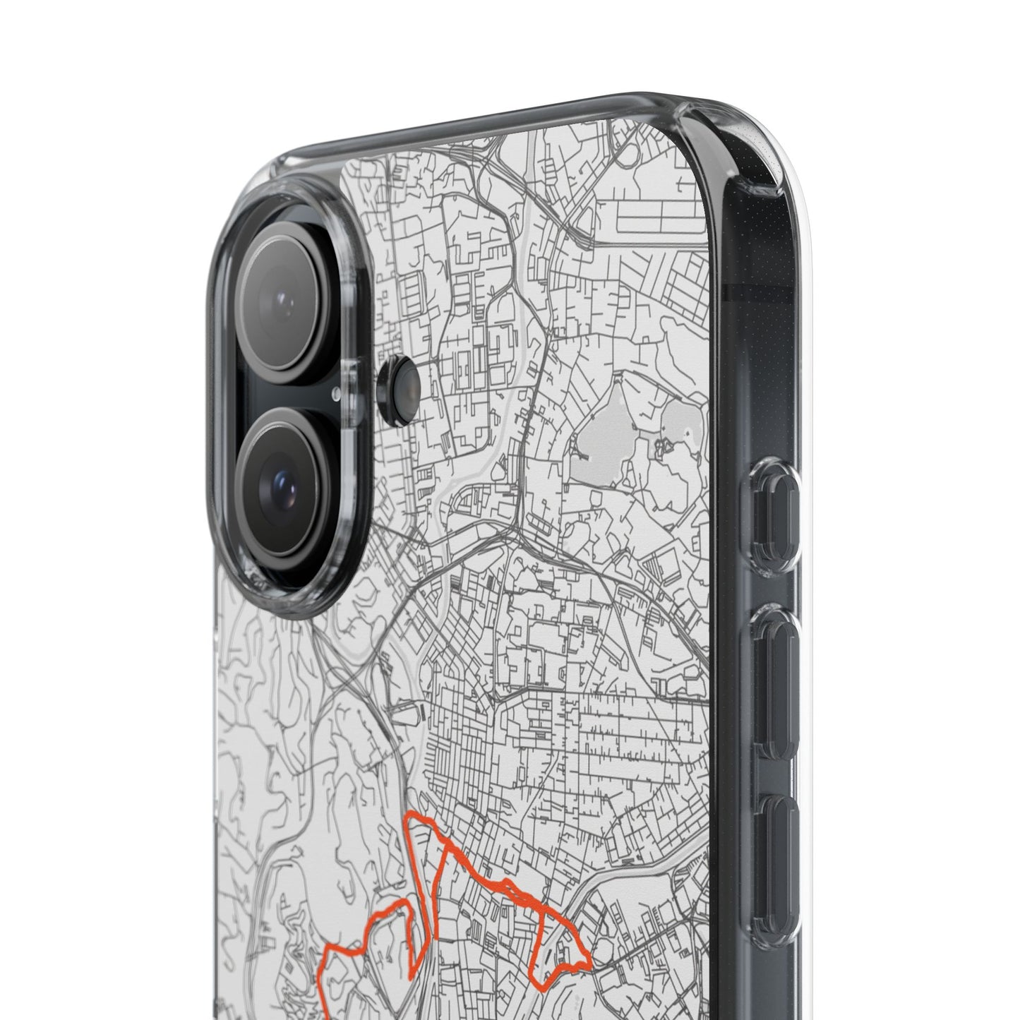 Customized Marathon Route Clear Impact-Resistant Phone Case