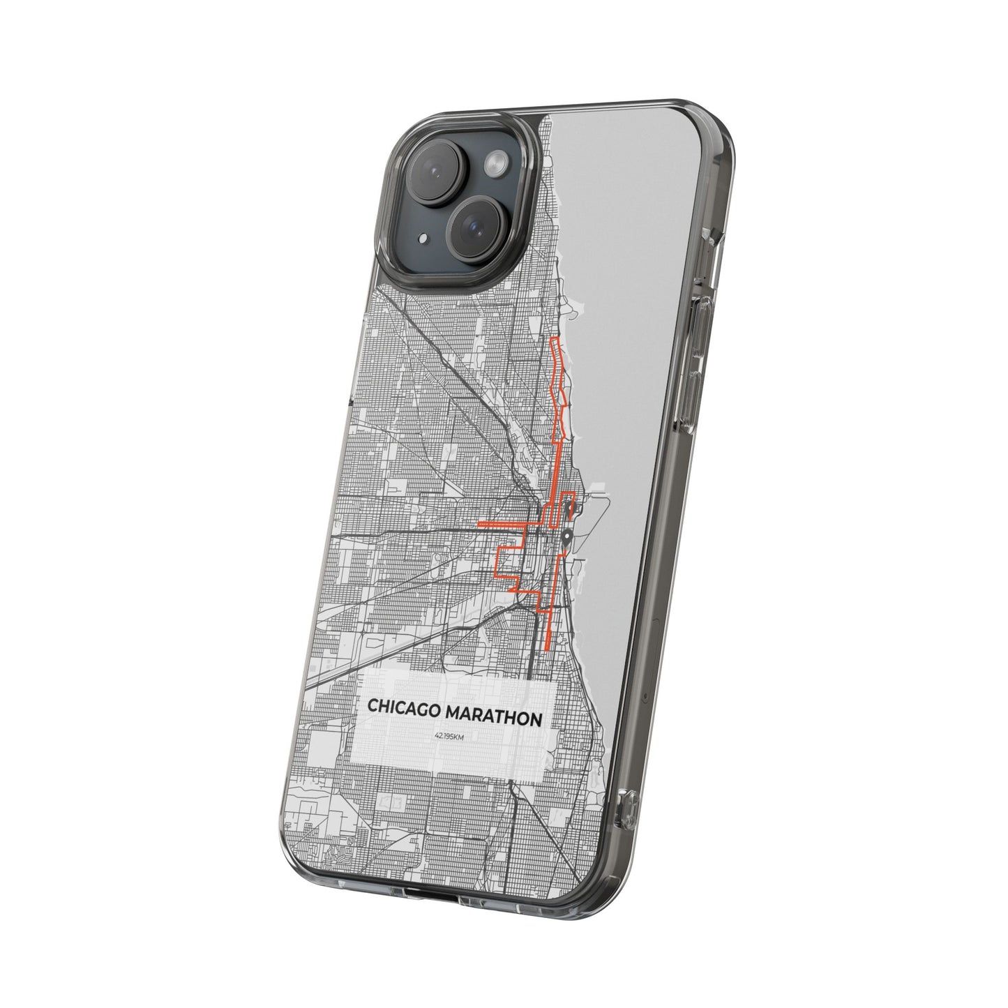 Chicago Marathon Route Clear Impact-Resistant Phone Case