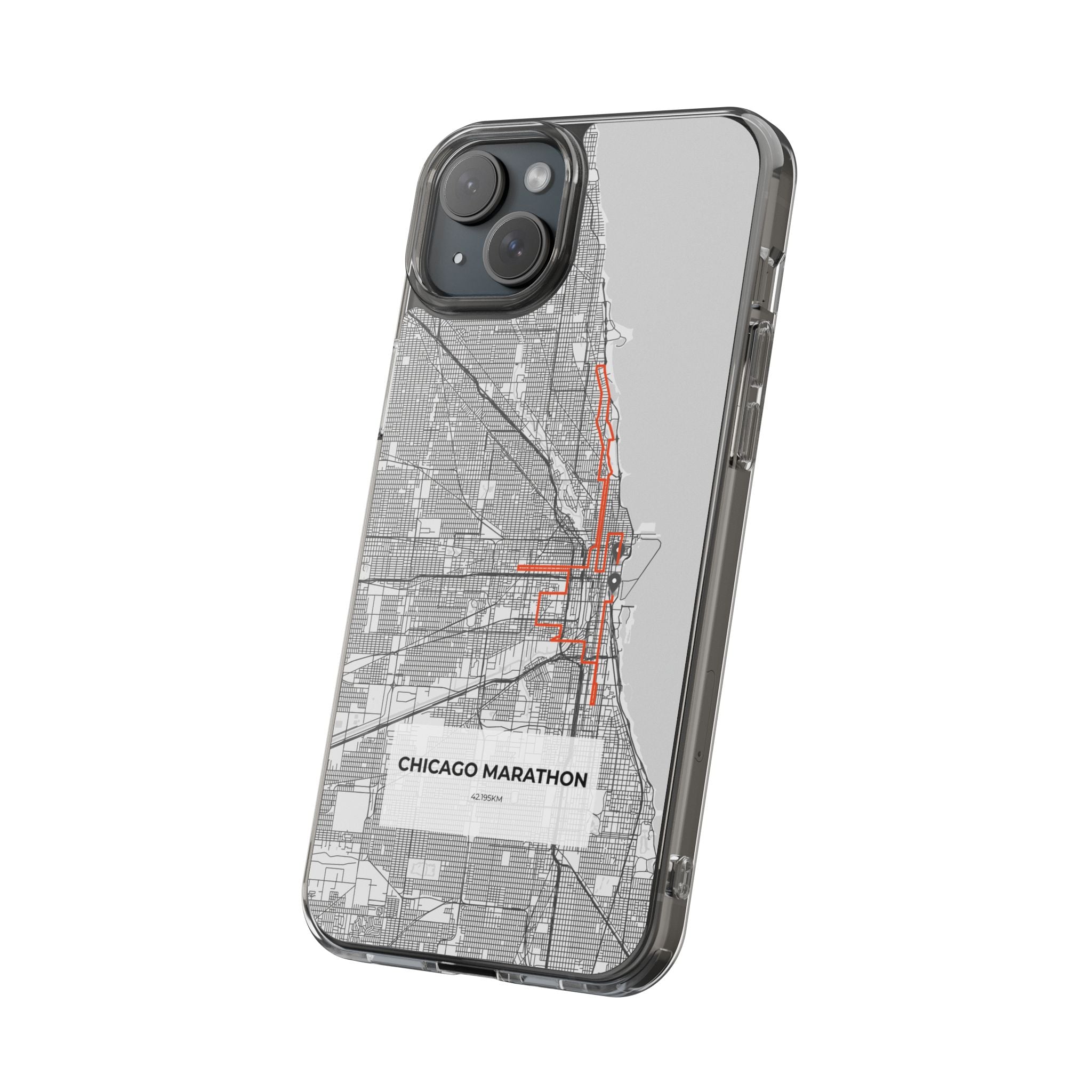 Chicago Marathon Route Clear Impact-Resistant Phone Case