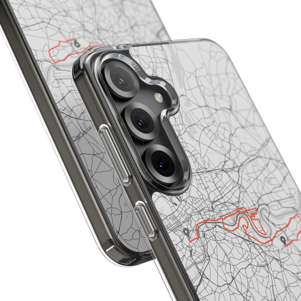 London Marathon Route Clear Impact-Resistant Phone Case
