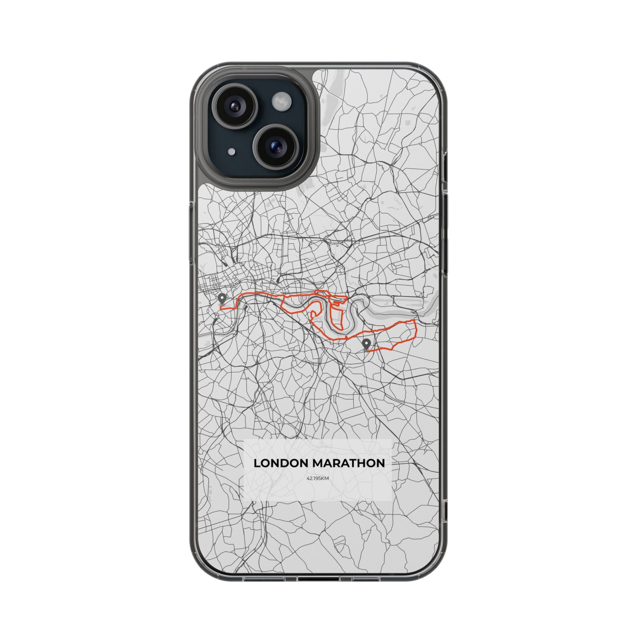 London Marathon Route Clear Impact-Resistant Phone Case