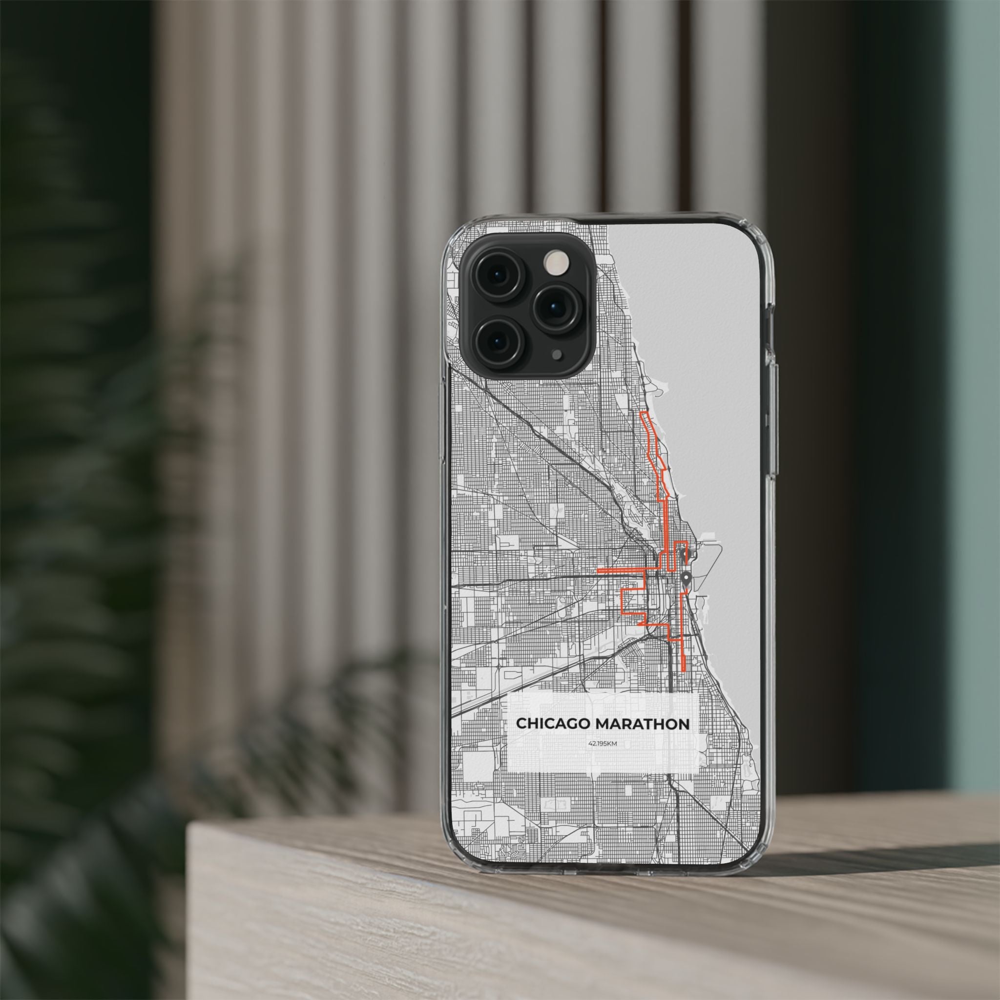Chicago Marathon Route Clear Impact-Resistant Phone Case