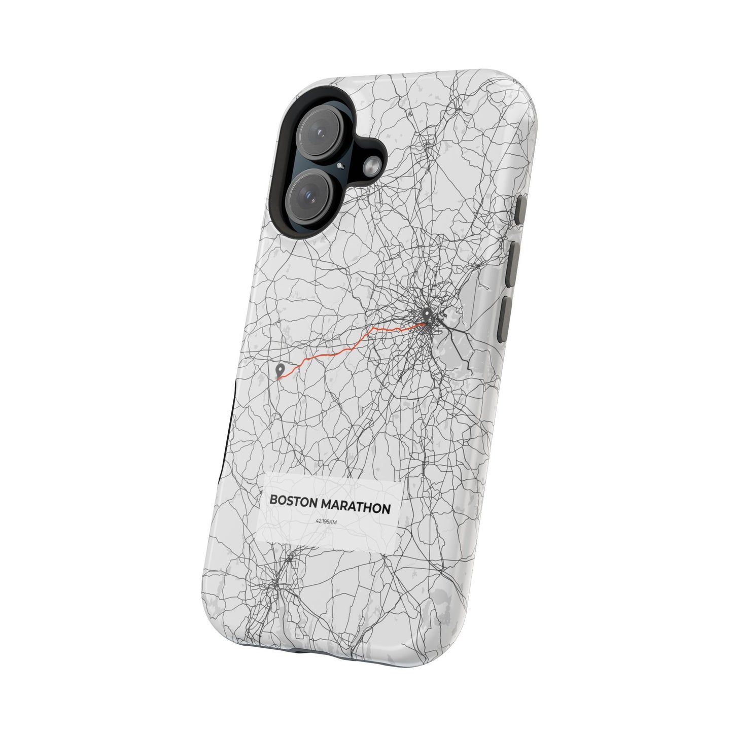 Boston Marathon Route Magnetic Impact-Resistant Phone Case