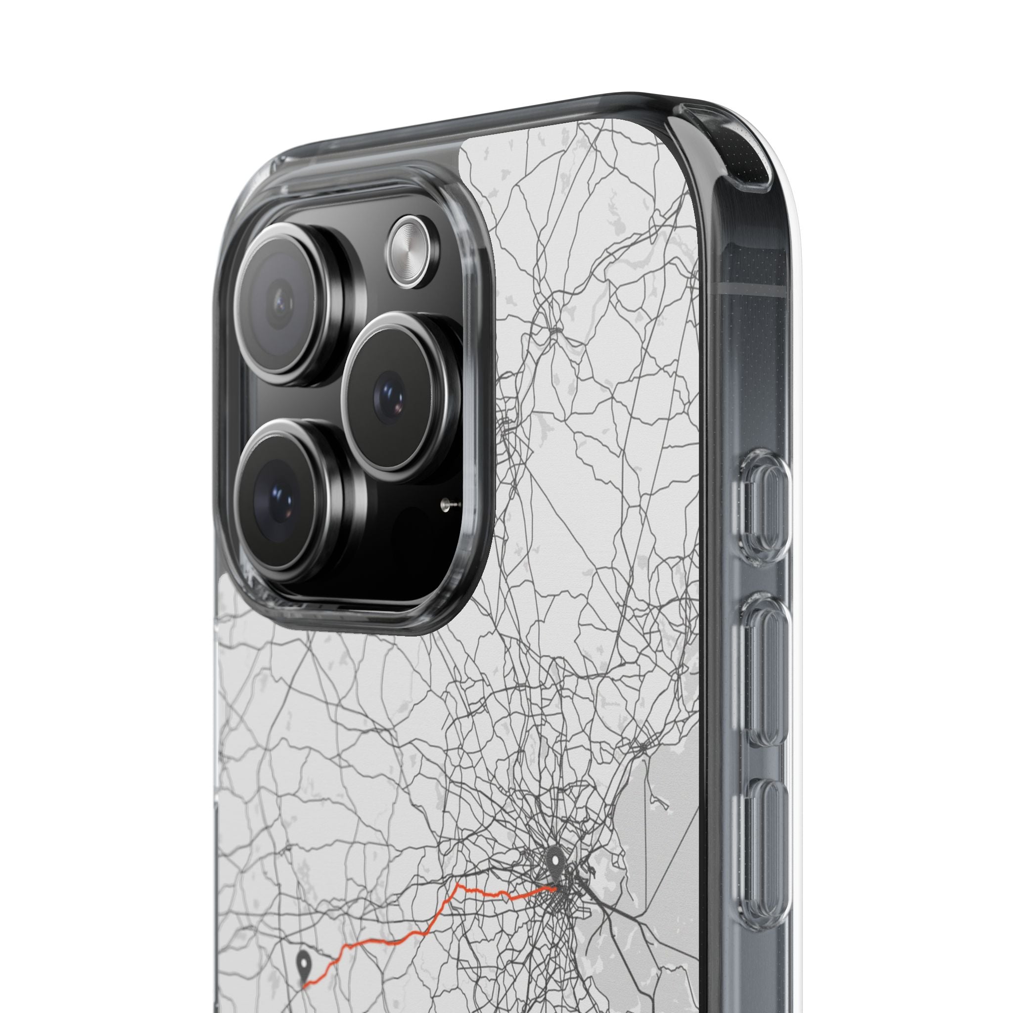 Boston Marathon Route Clear Impact-Resistant Phone Case