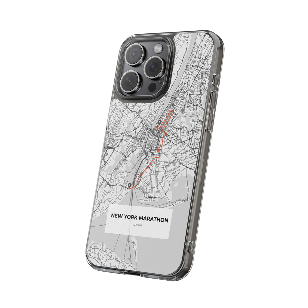 New York Marathon Route Clear Impact-Resistant Phone Case