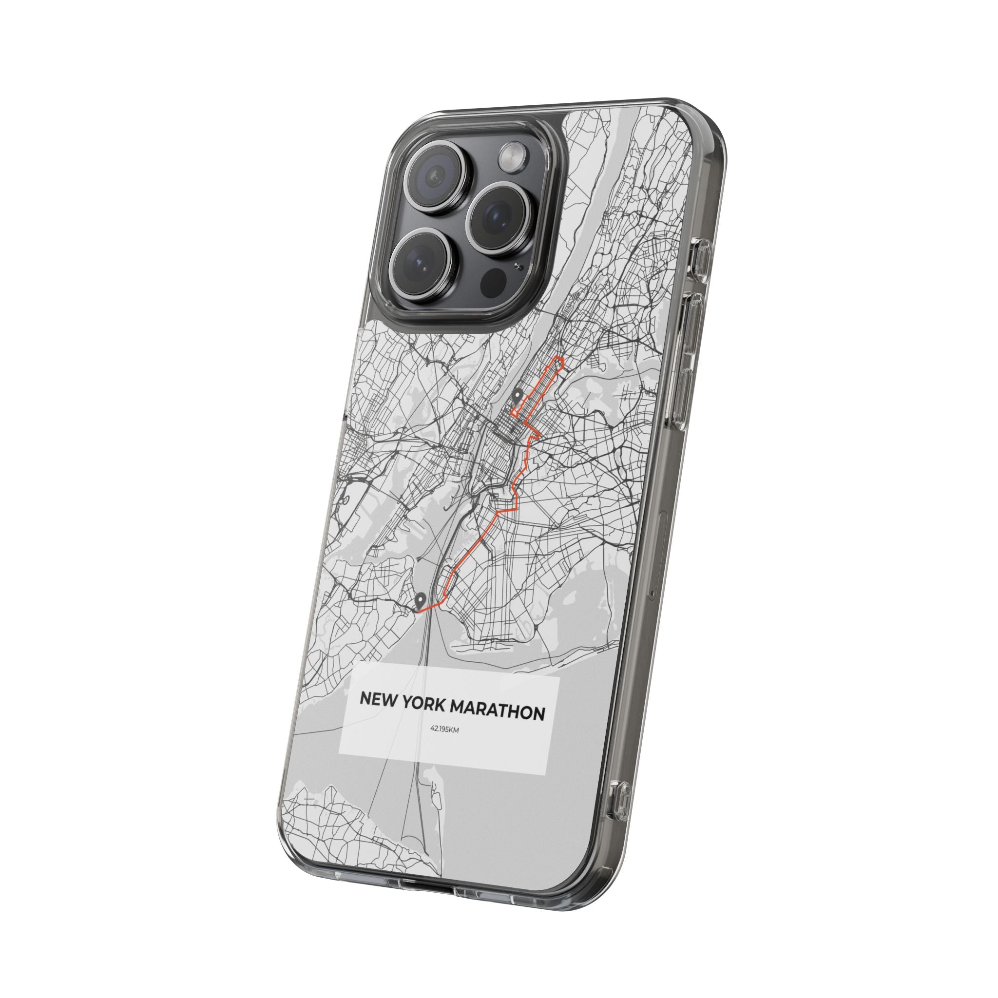 New York Marathon Route Clear Impact-Resistant Phone Case