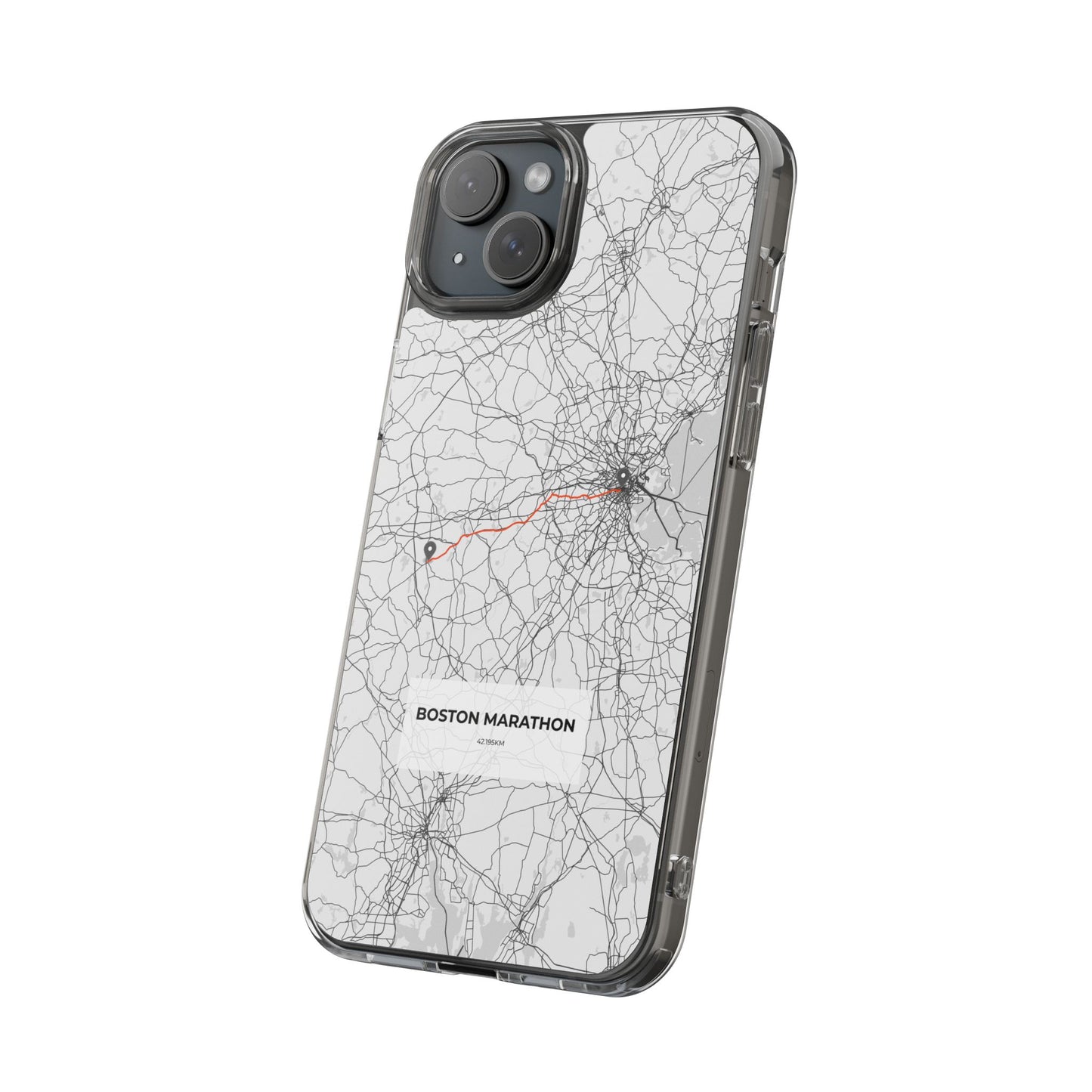 Boston Marathon Route Clear Impact-Resistant Phone Case