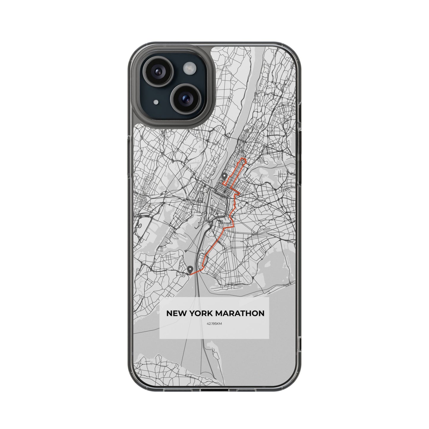 New York Marathon Route Clear Impact-Resistant Phone Case