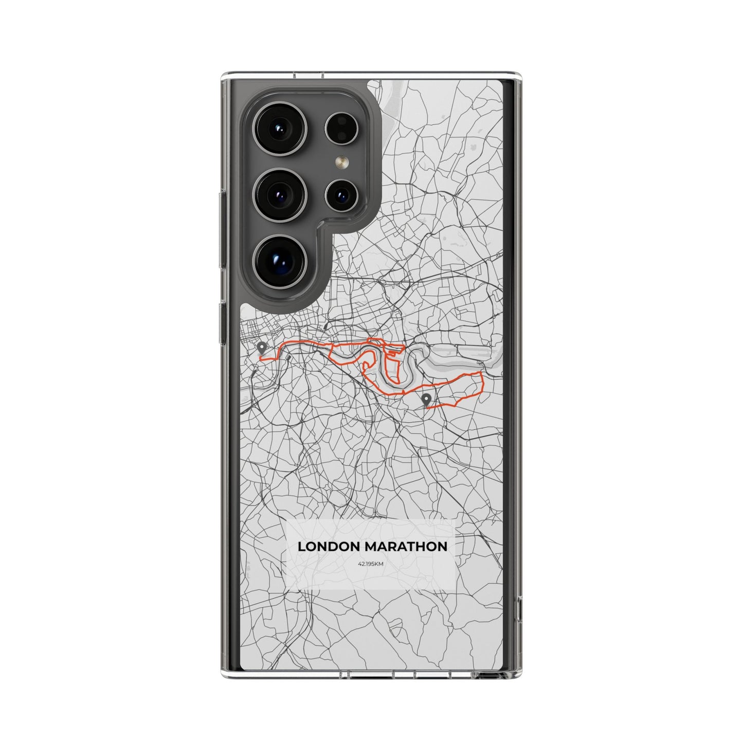 London Marathon Route Clear Impact-Resistant Phone Case