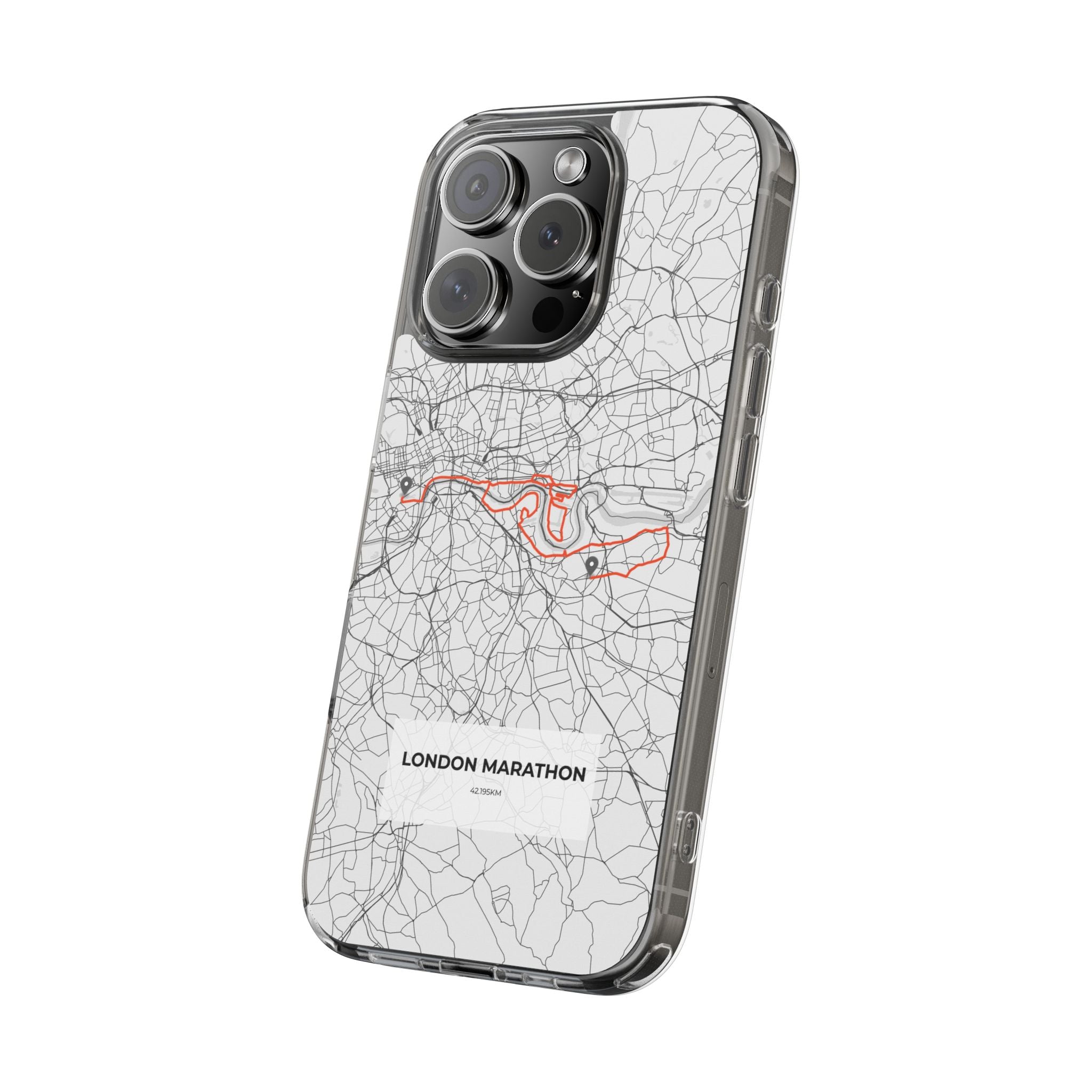 London Marathon Route Clear Impact-Resistant Phone Case