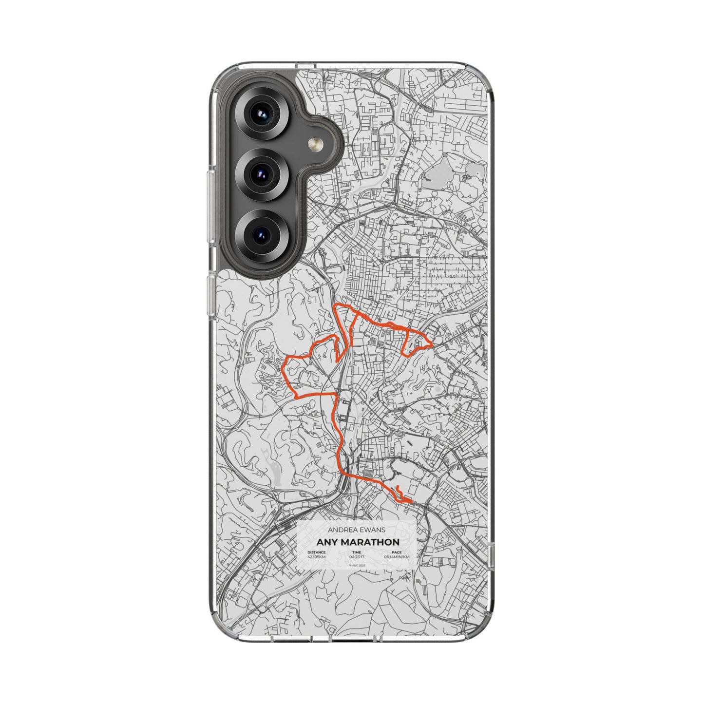 Customized Marathon Route Clear Impact-Resistant Phone Case