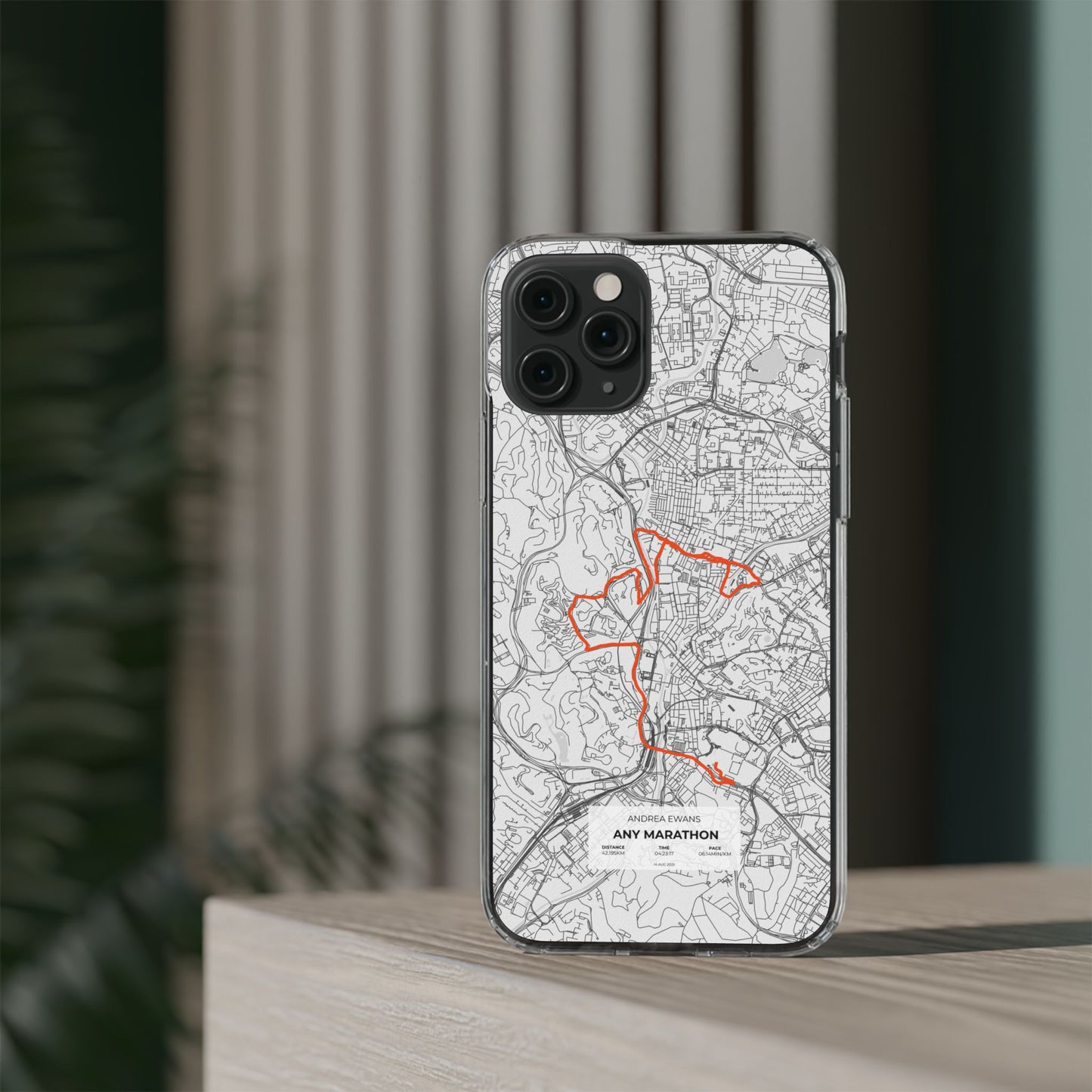 Customized Marathon Route Clear Impact-Resistant Phone Case