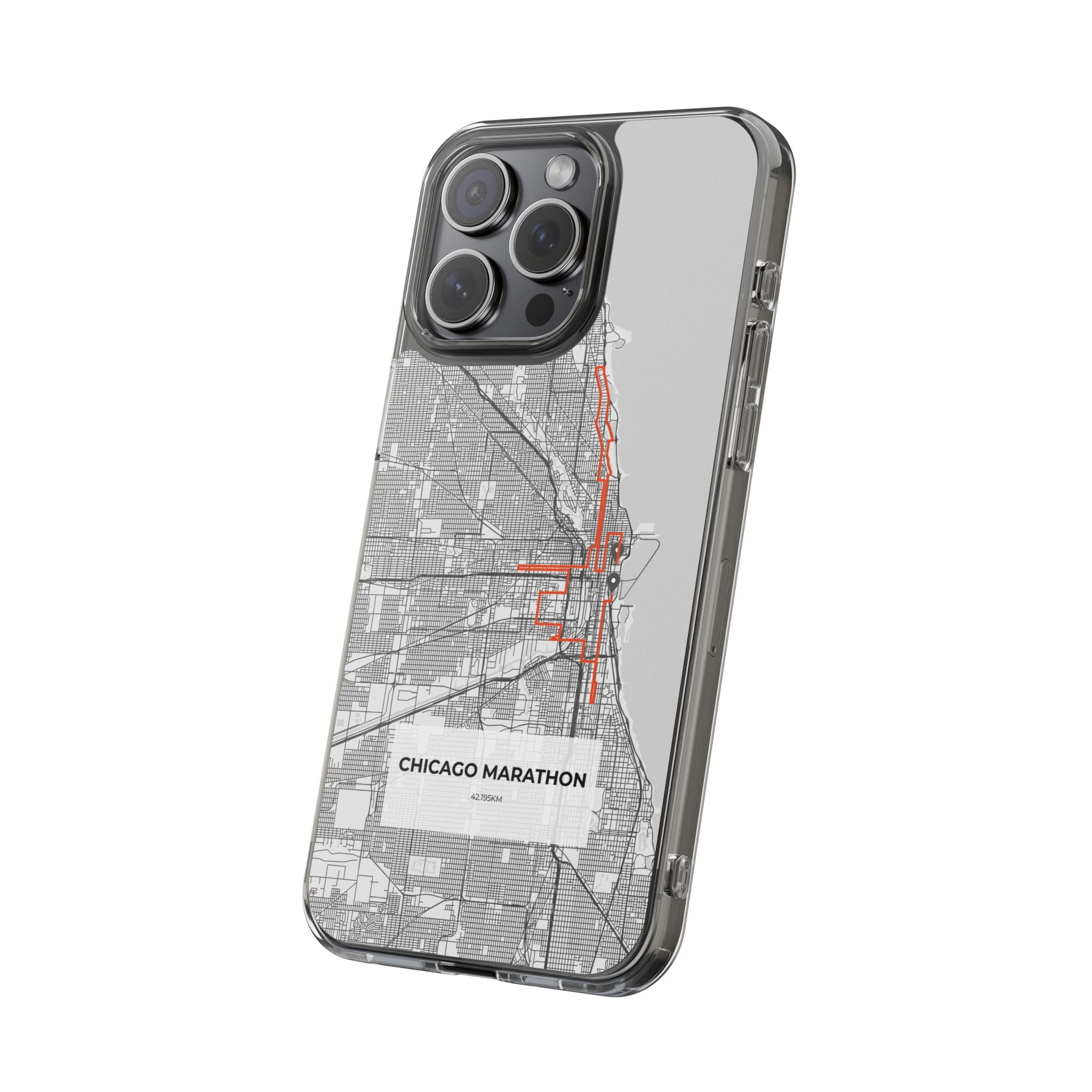 Chicago Marathon Route Clear Impact-Resistant Phone Case