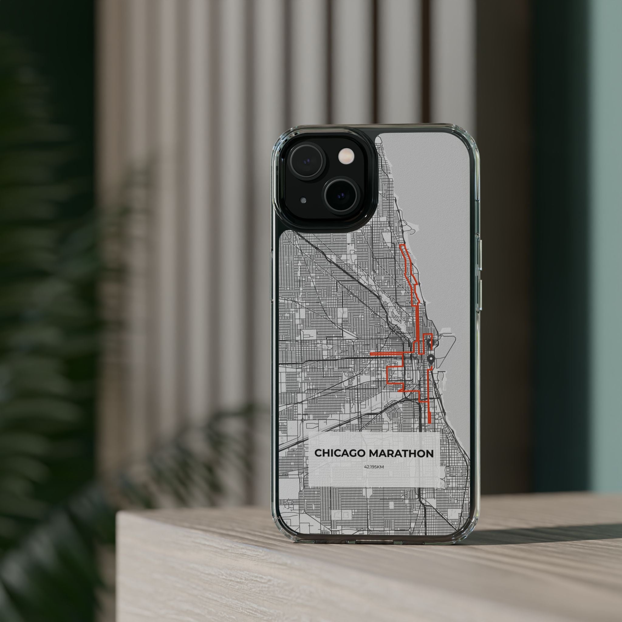 Chicago Marathon Route Clear Impact-Resistant Phone Case