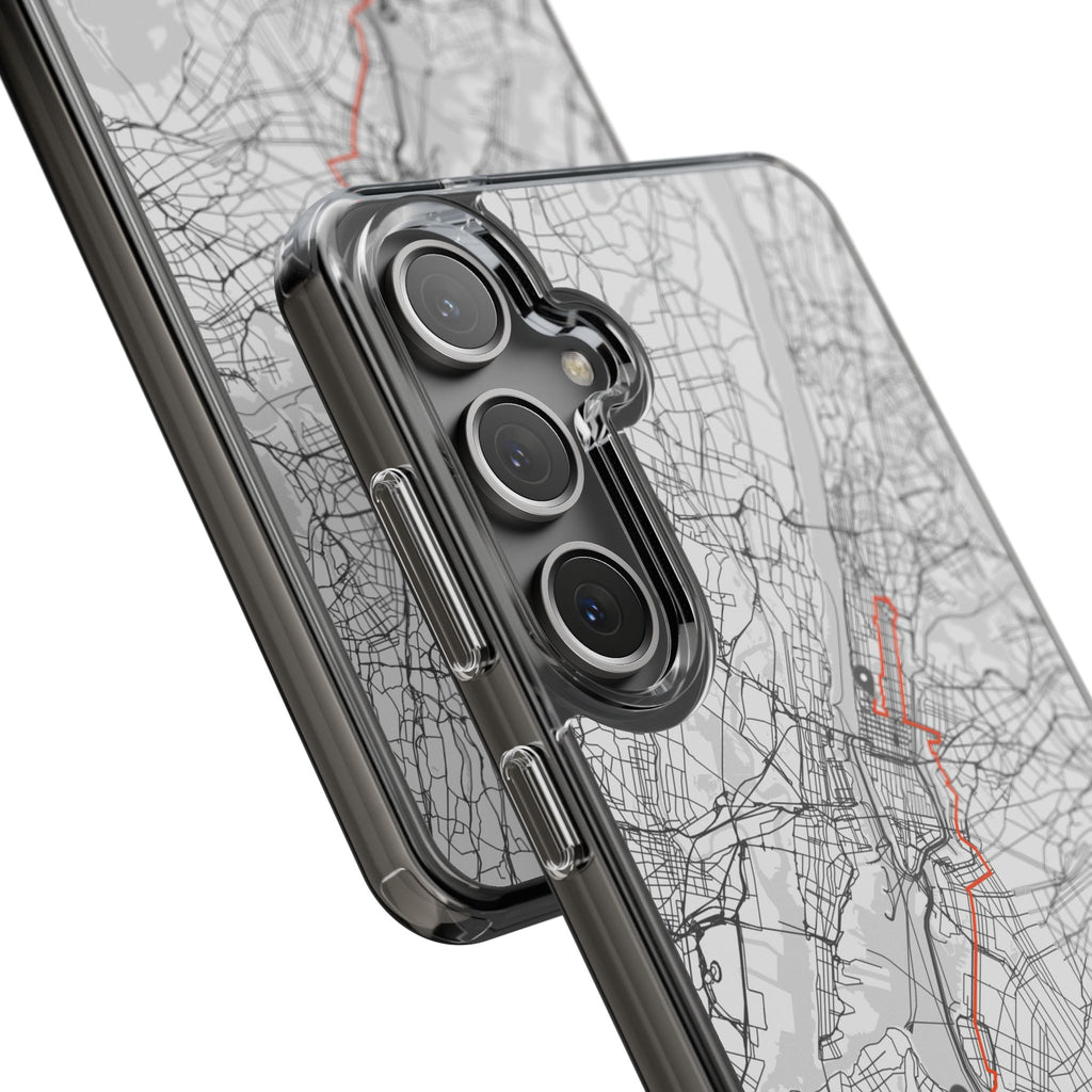 New York Marathon Route Clear Impact-Resistant Phone Case