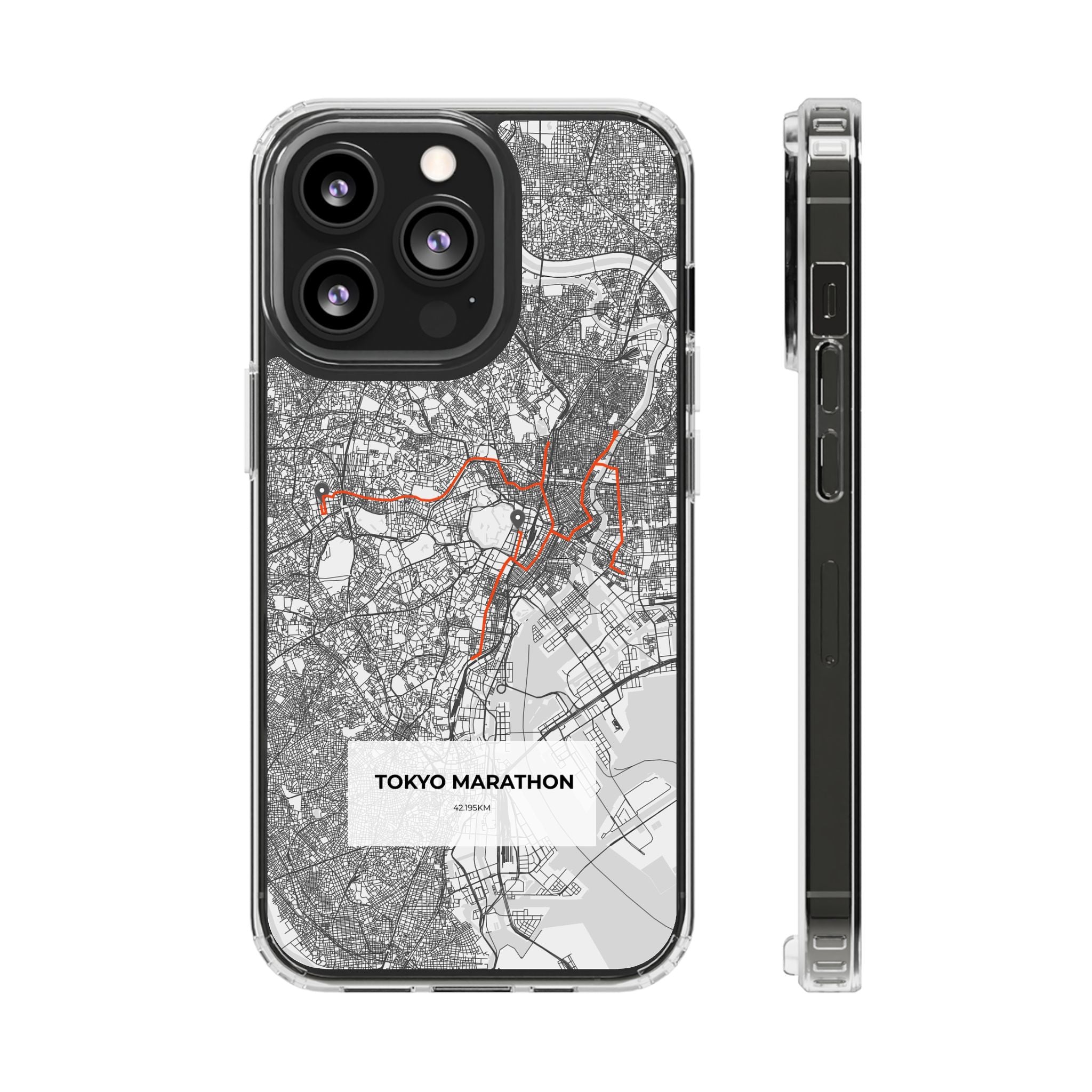 Tokyo Marathon Route Magnetic Clear Impact-Resistant Phone Case