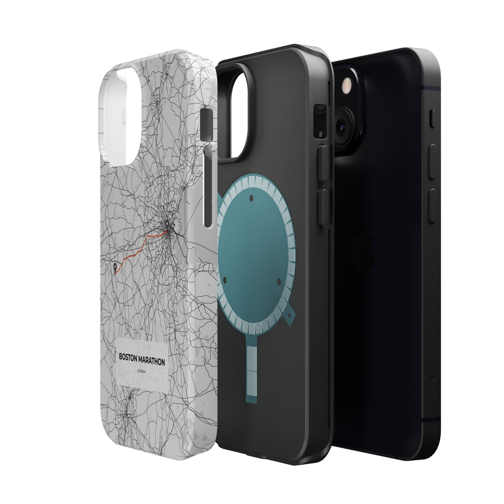 Boston Marathon Route Magnetic Impact-Resistant Phone Case