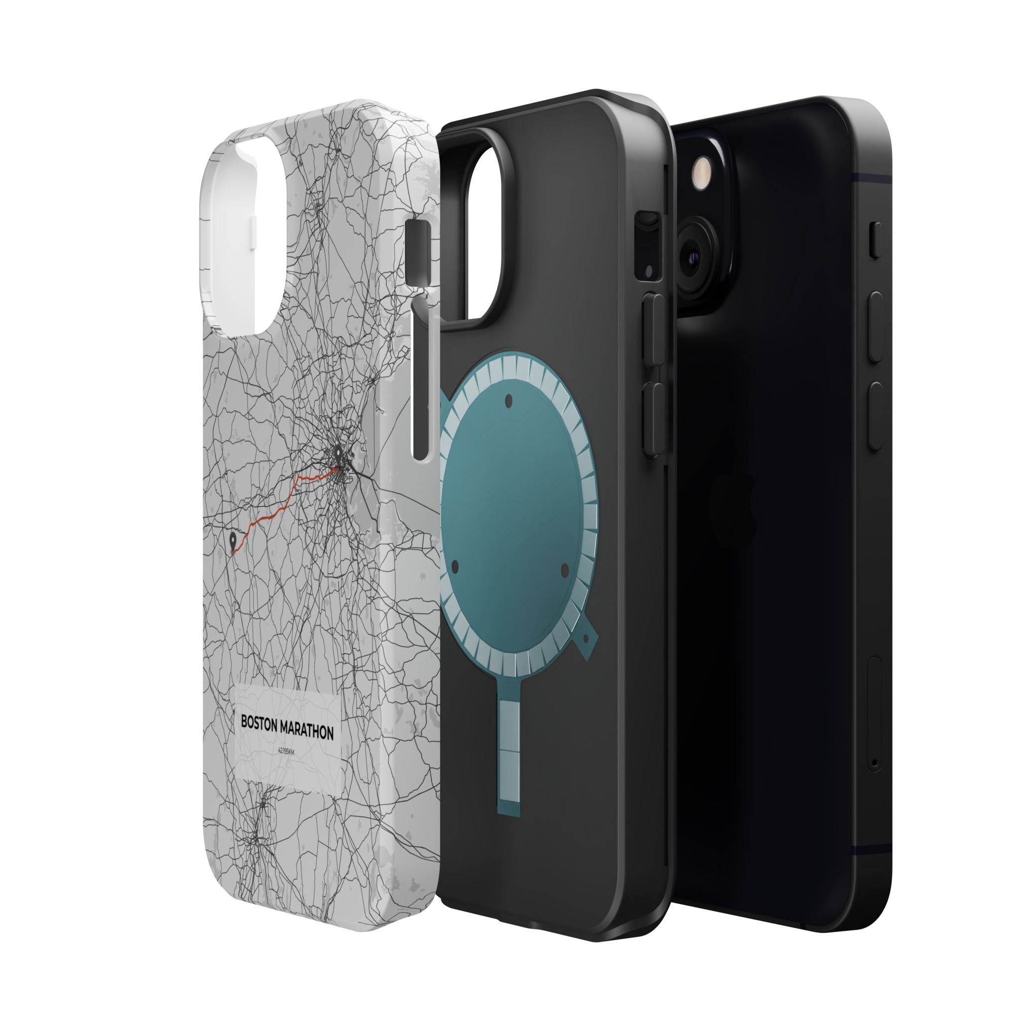 Boston Marathon Route Magnetic Impact-Resistant Phone Case