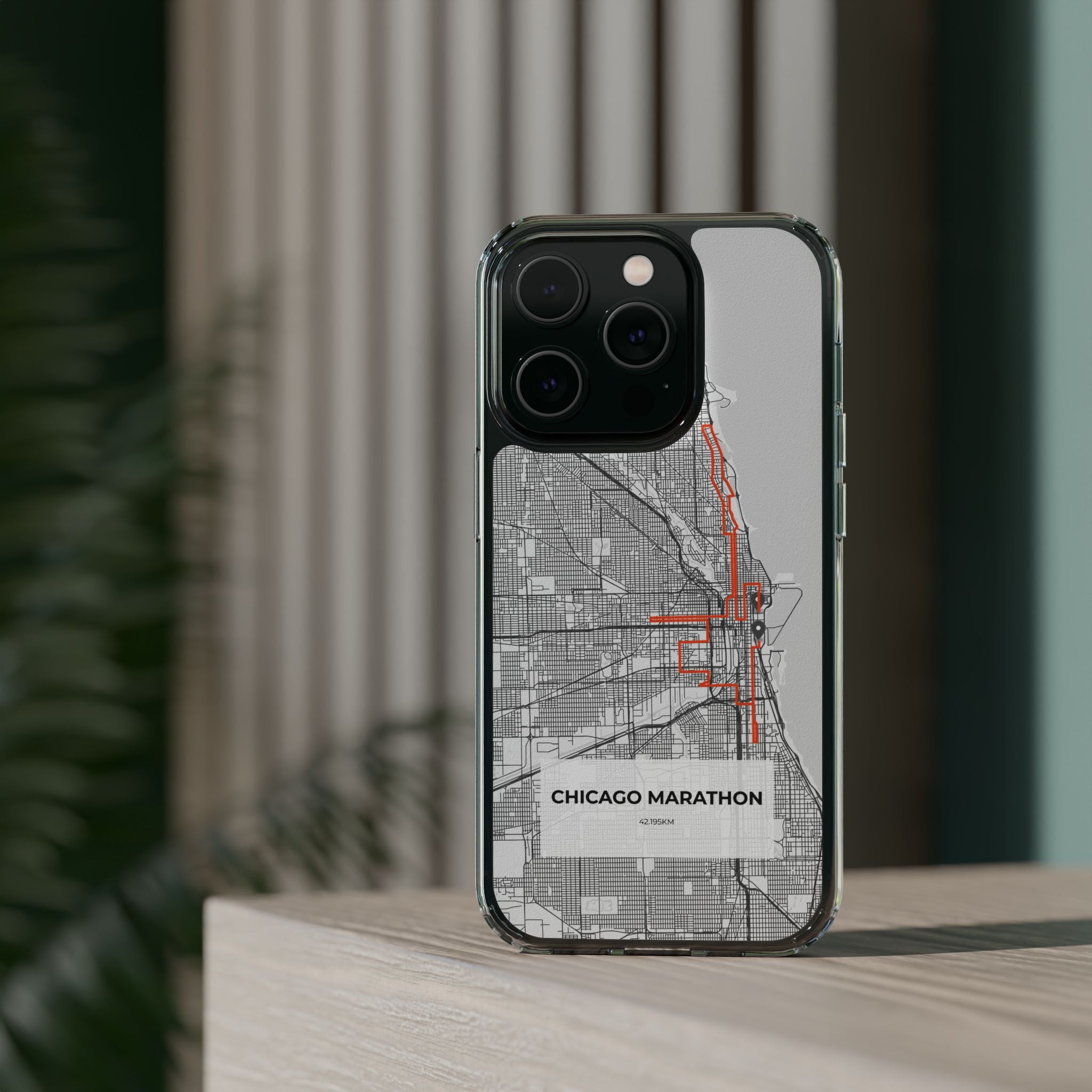 Chicago Marathon Route Clear Impact-Resistant Phone Case