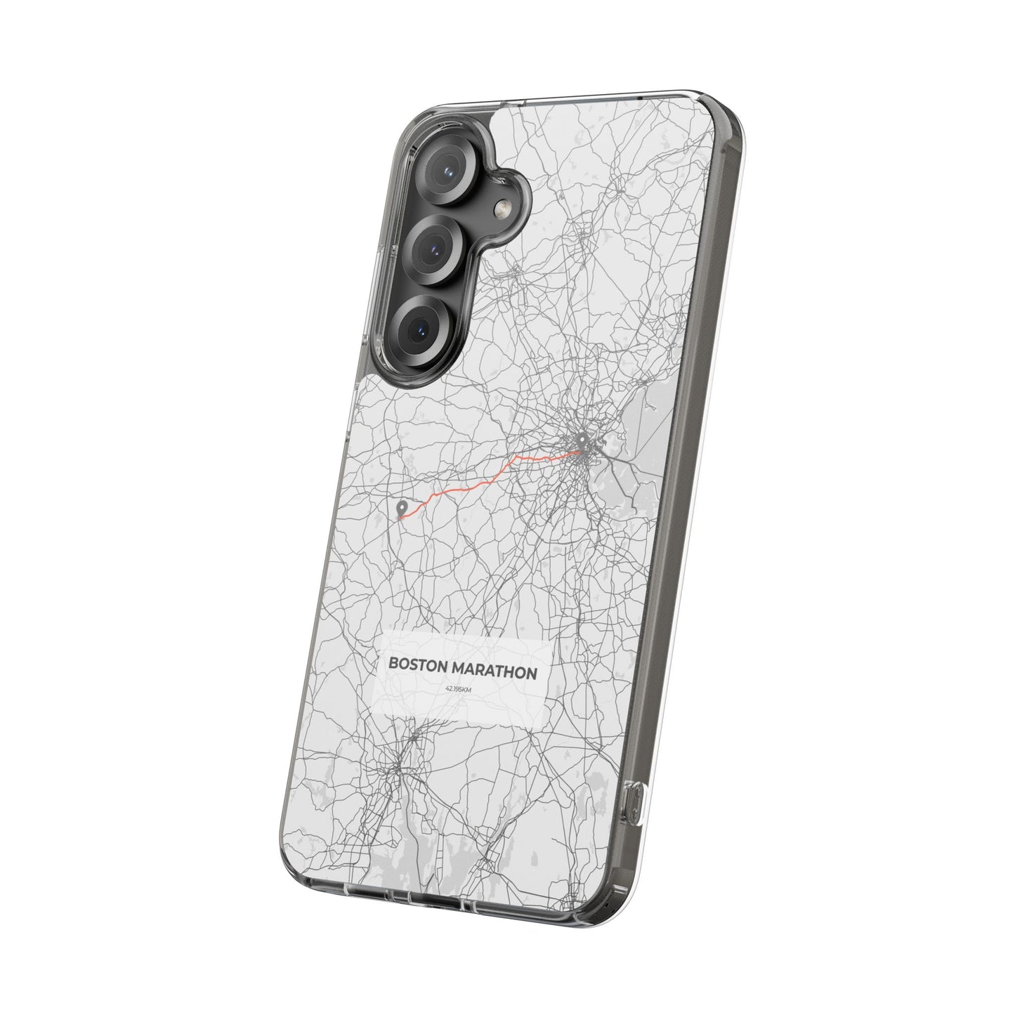 Boston Marathon Route Clear Impact-Resistant Phone Case