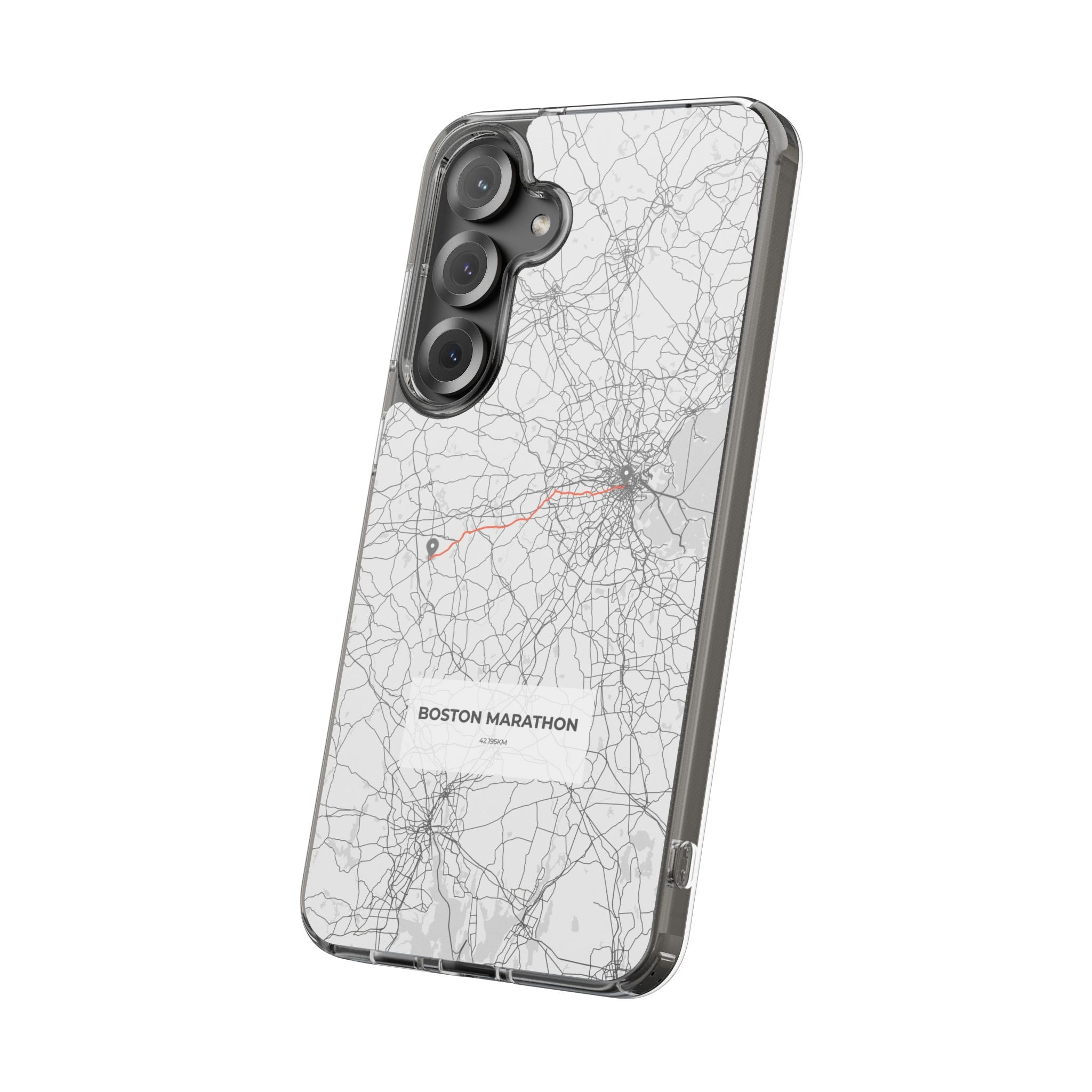 Boston Marathon Route Clear Impact-Resistant Phone Case