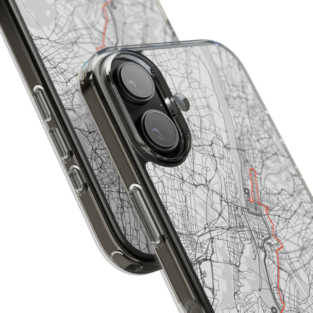 New York Marathon Route Clear Impact-Resistant Phone Case