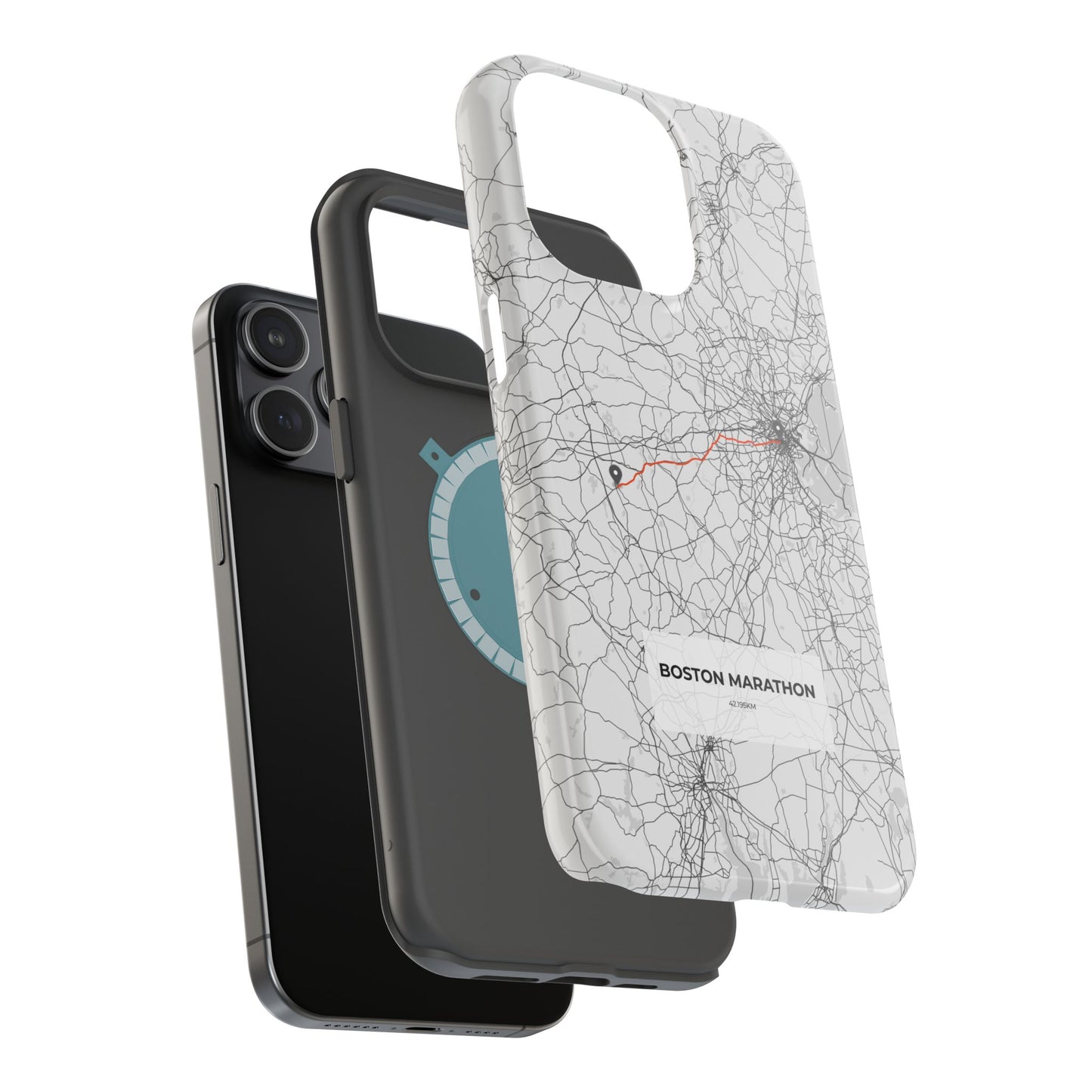 Boston Marathon Route Magnetic Impact-Resistant Phone Case