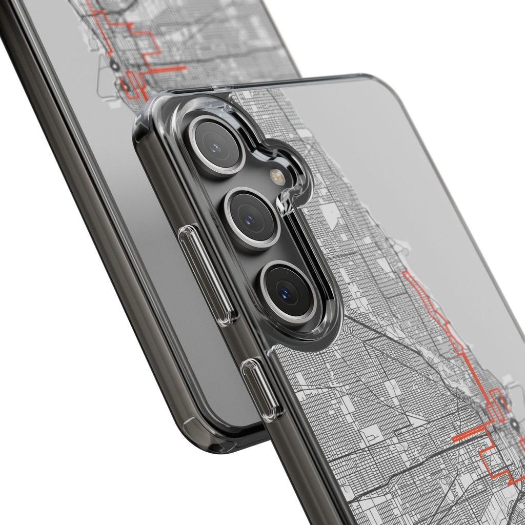 Chicago Marathon Route Clear Impact-Resistant Phone Case