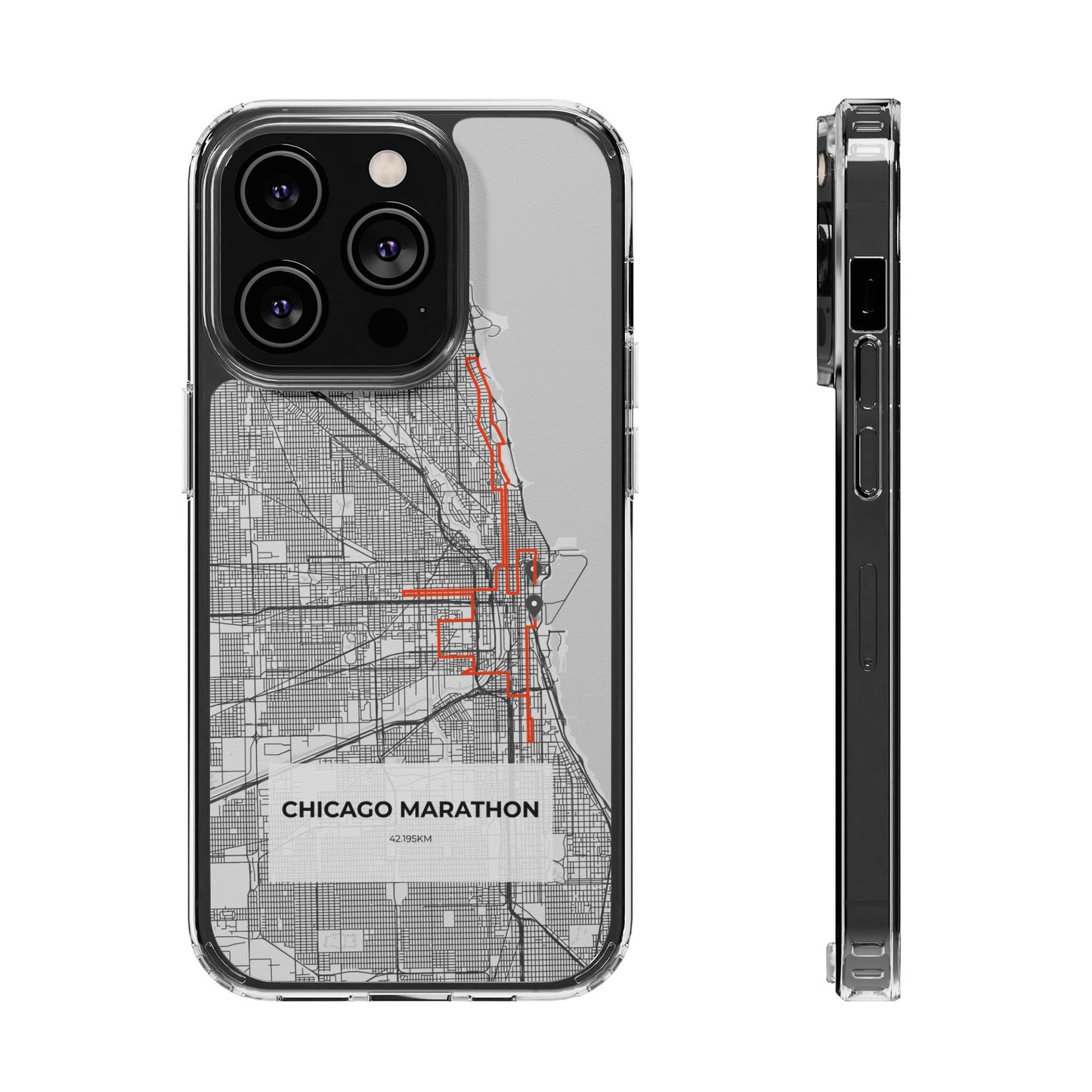 Chicago Marathon Route Clear Impact-Resistant Phone Case