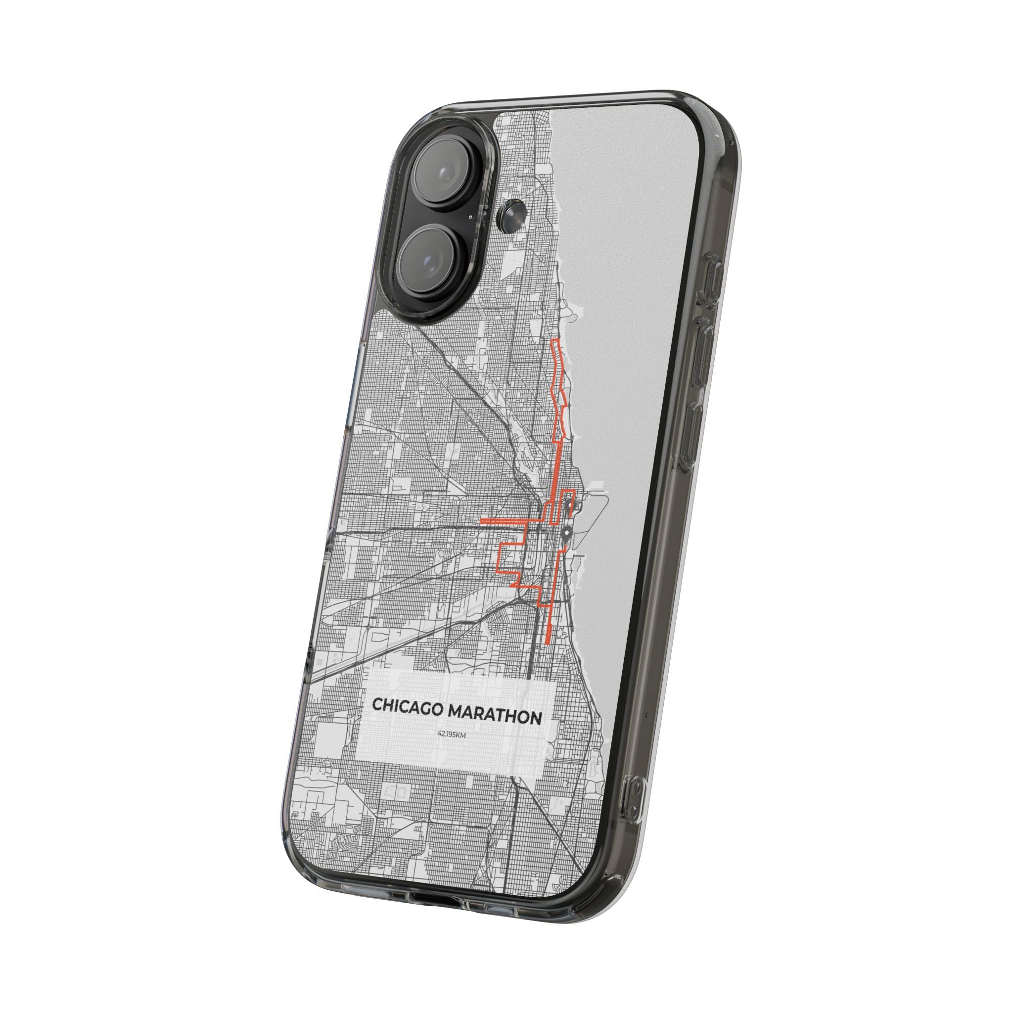 Chicago Marathon Route Clear Impact-Resistant Phone Case