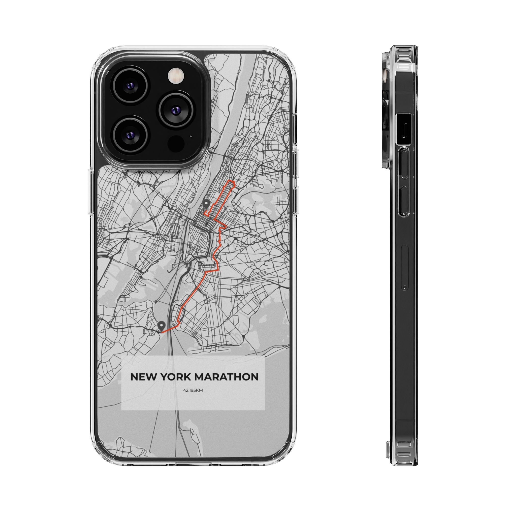 New York Marathon Route Clear Impact-Resistant Phone Case