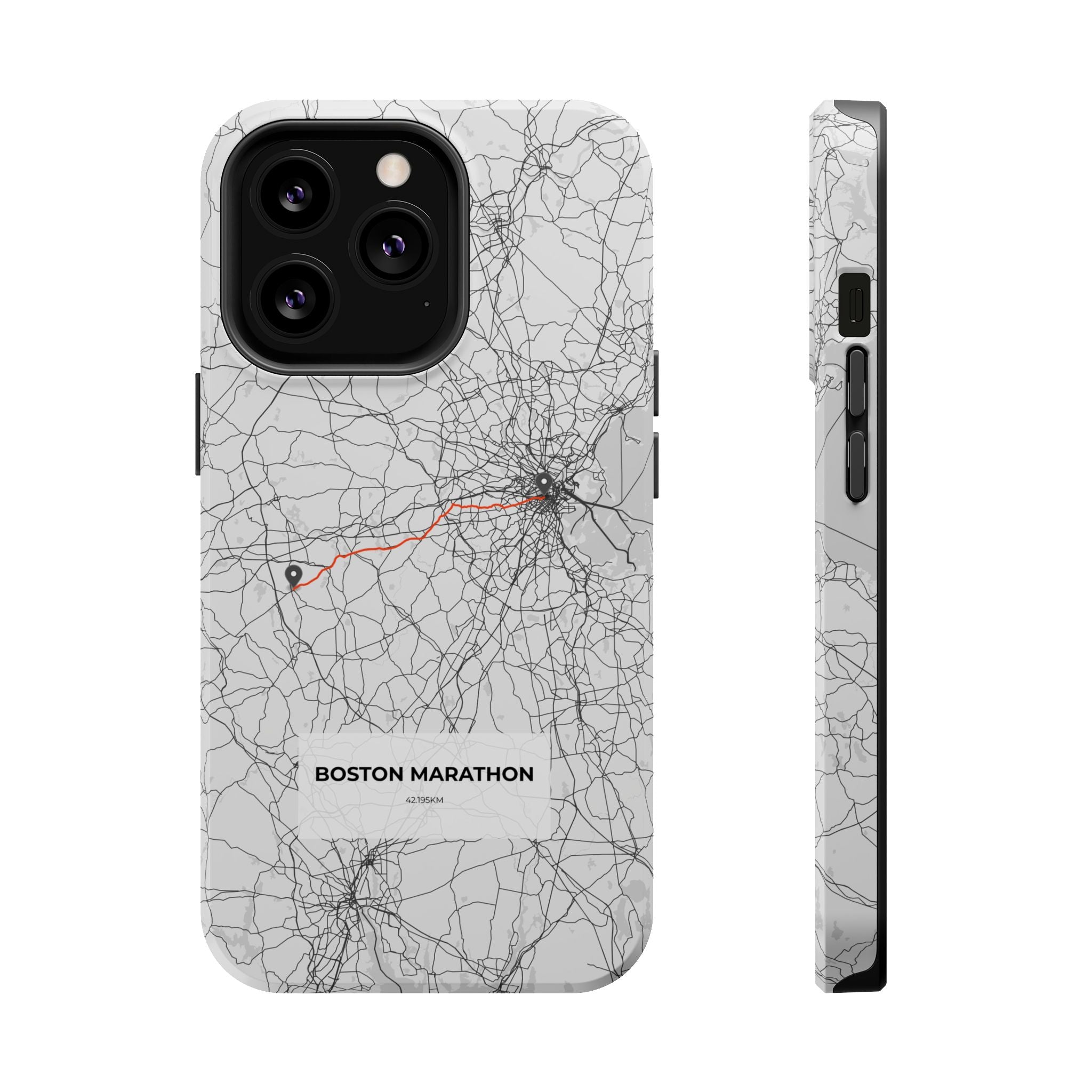 Boston Marathon Route Magnetic Impact-Resistant Phone Case