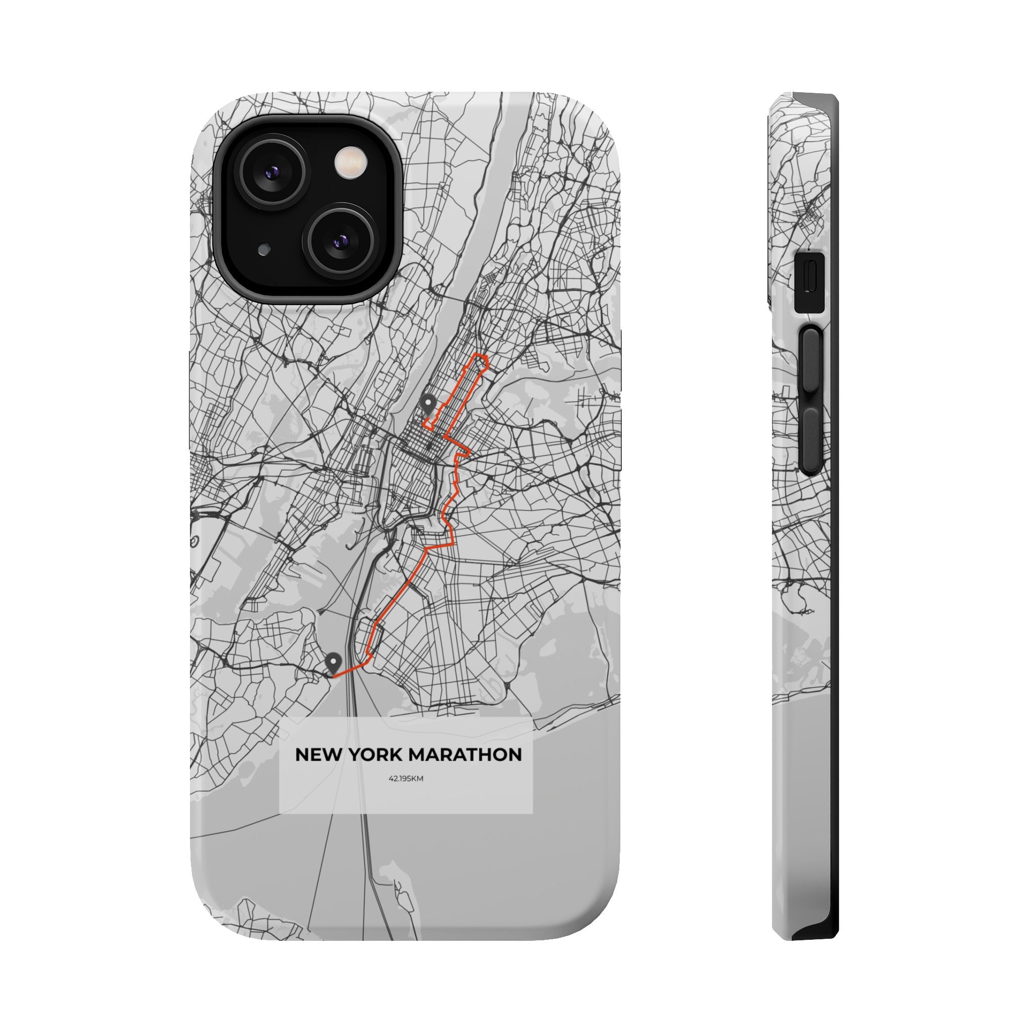 New York Marathon Route Magnetic Impact-Resistant Phone Case