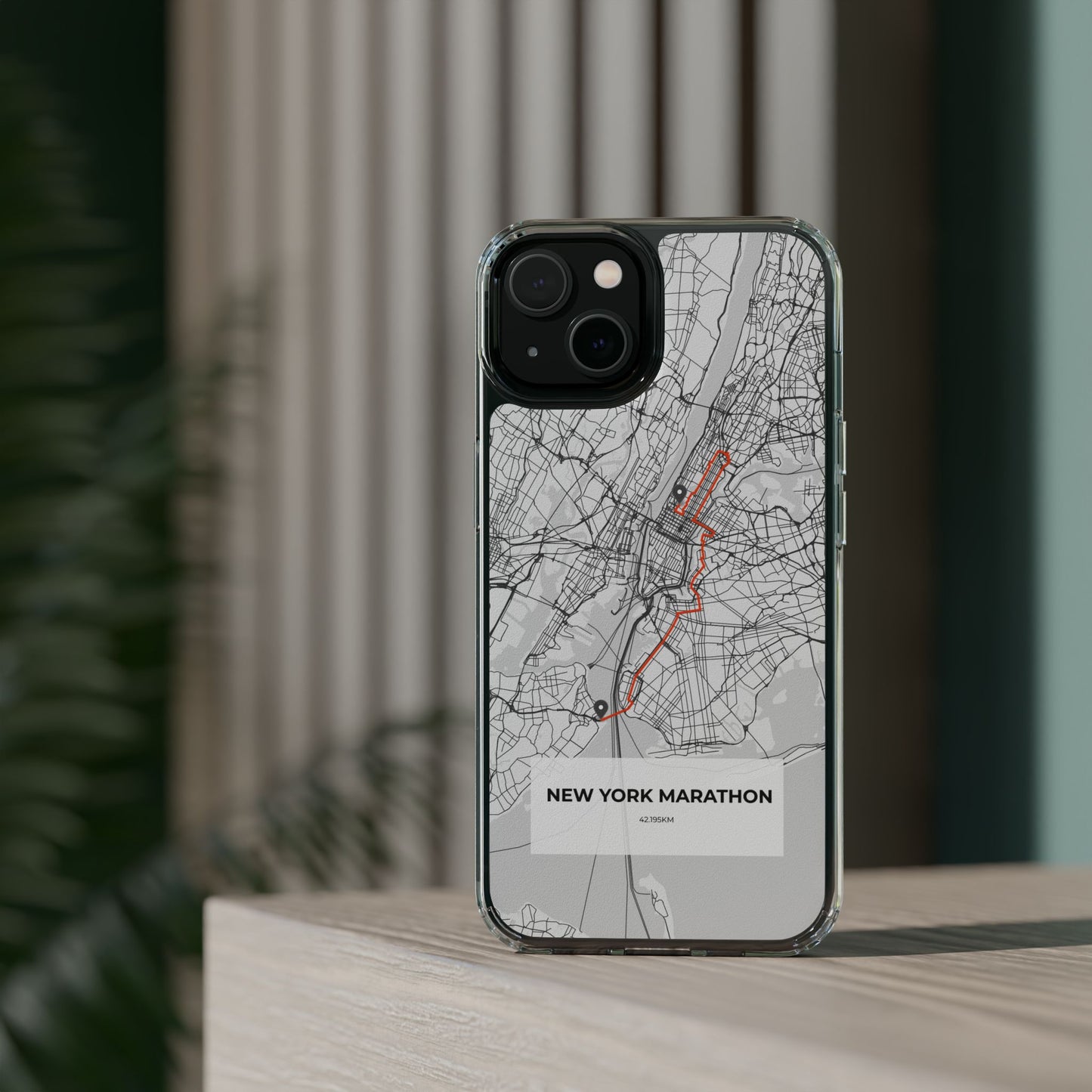 New York Marathon Route Clear Impact-Resistant Phone Case