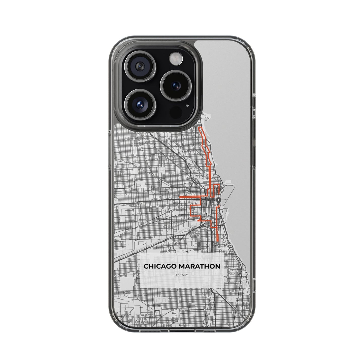 Chicago Marathon Route Clear Impact-Resistant Phone Case