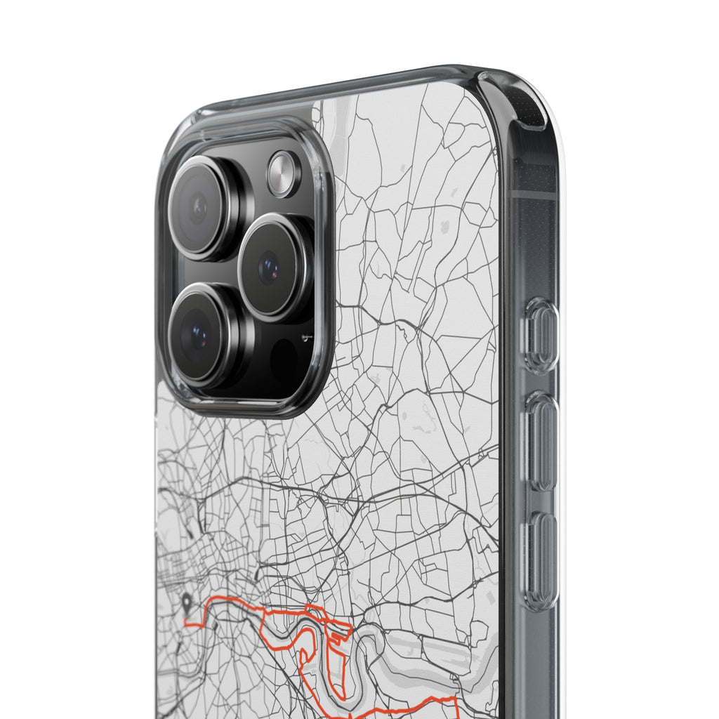 London Marathon Route Clear Impact-Resistant Phone Case