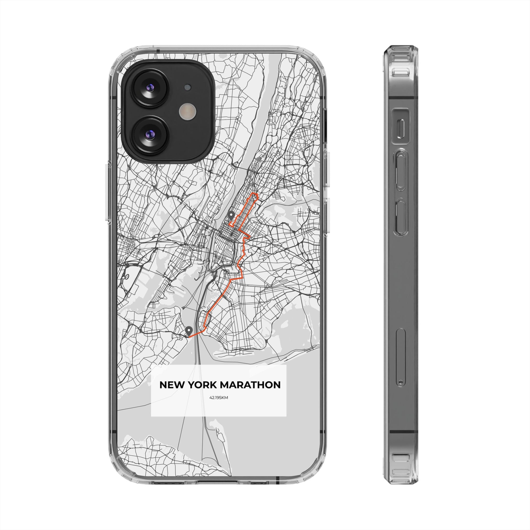 New York Marathon Route Clear Impact-Resistant Phone Case