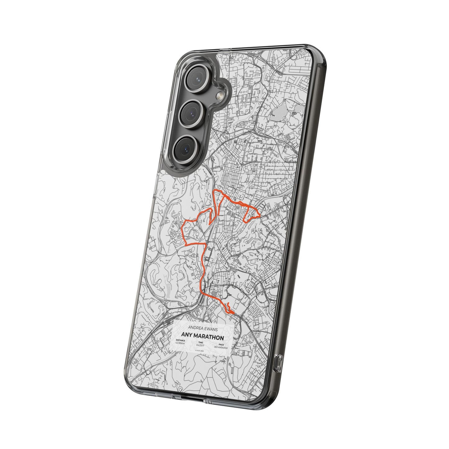 Customized Marathon Route Clear Impact-Resistant Phone Case