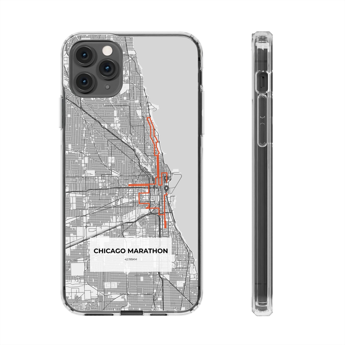 Chicago Marathon Route Clear Impact-Resistant Phone Case