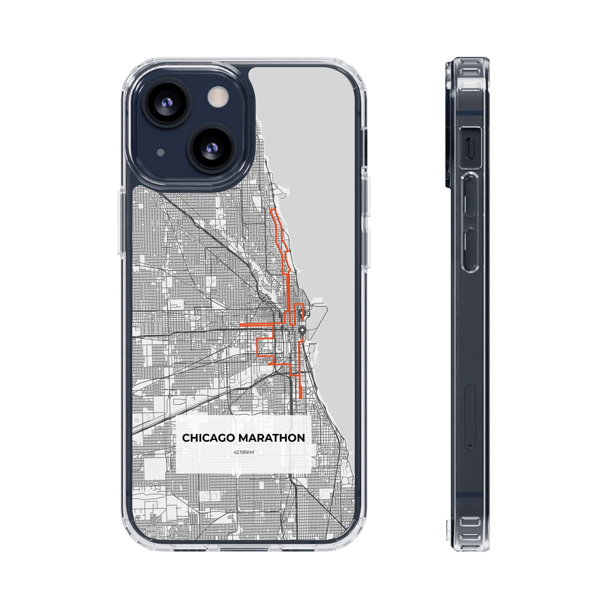 Chicago Marathon Route Clear Impact-Resistant Phone Case